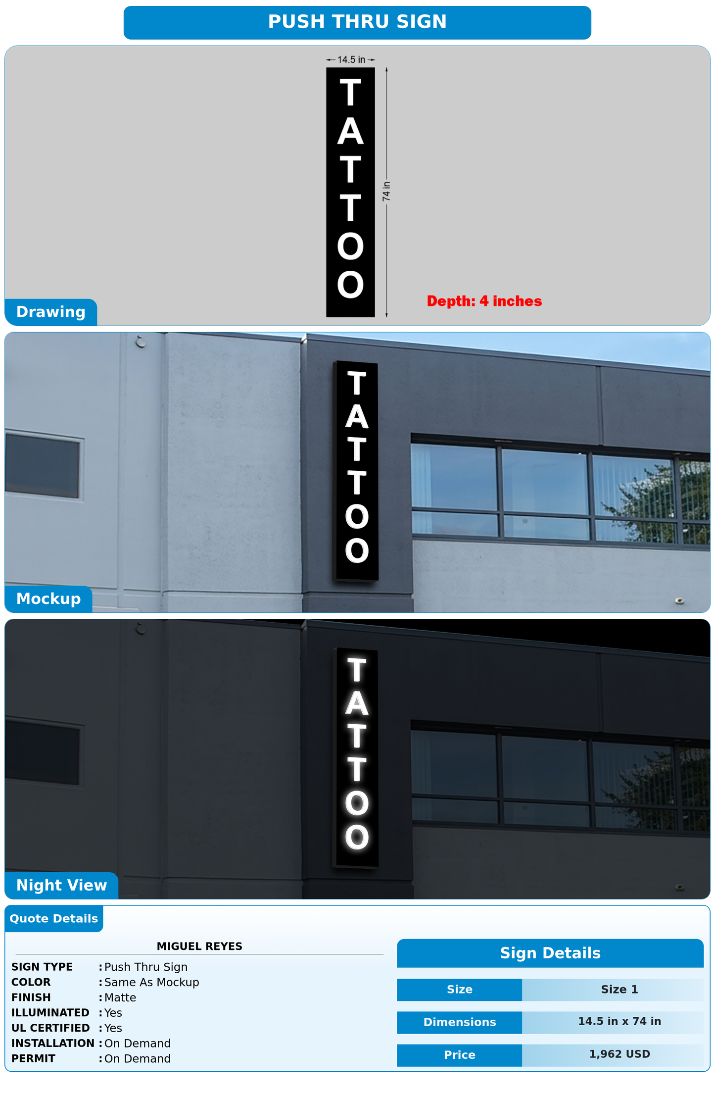 CUSTOM MOCKUP SIGN FOR MIGUEL REYES