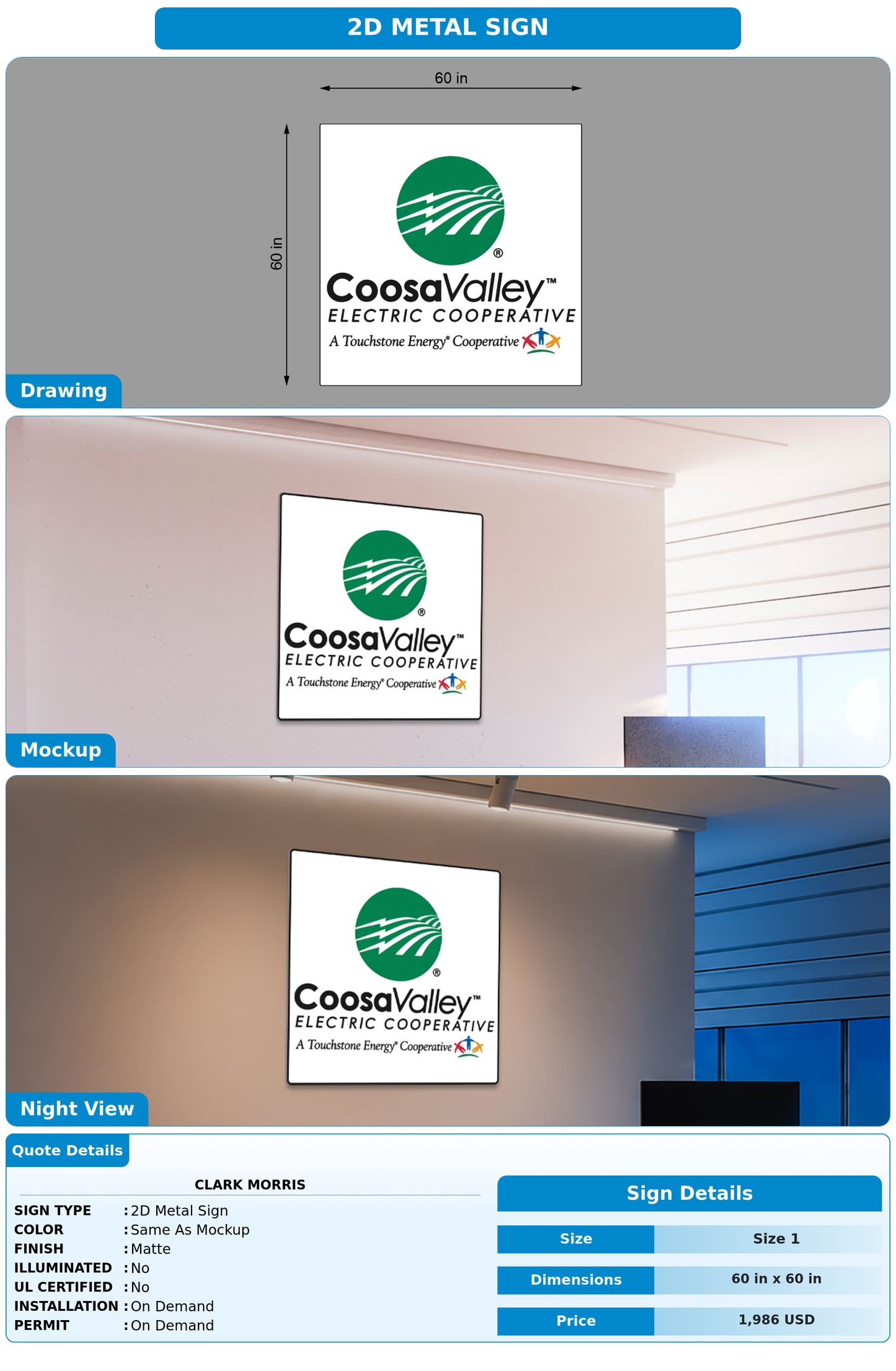 CUSTOM MOCKUP SIGN FOR Clark Morris