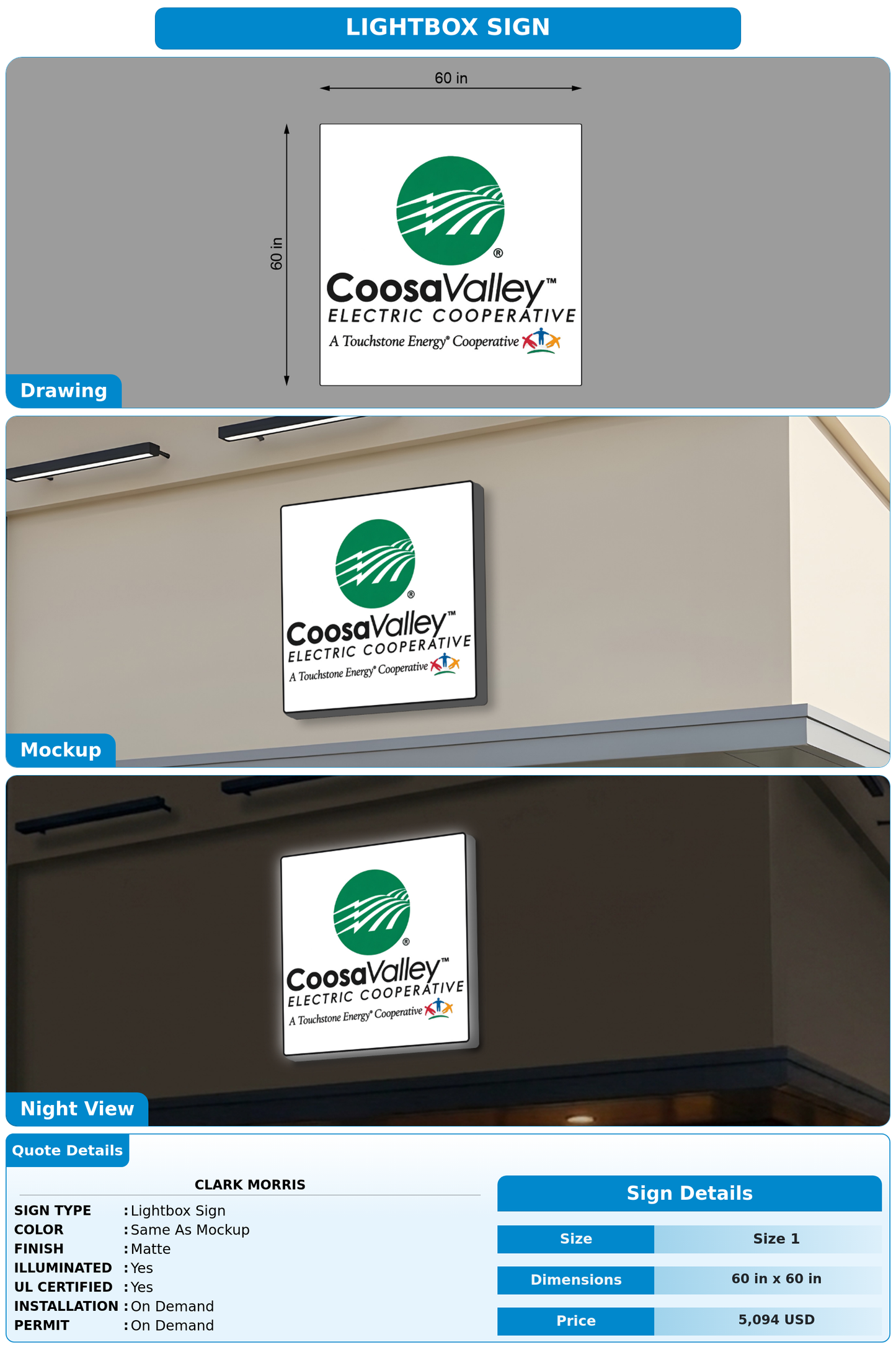 CUSTOM MOCKUP SIGN FOR Clark Morris
