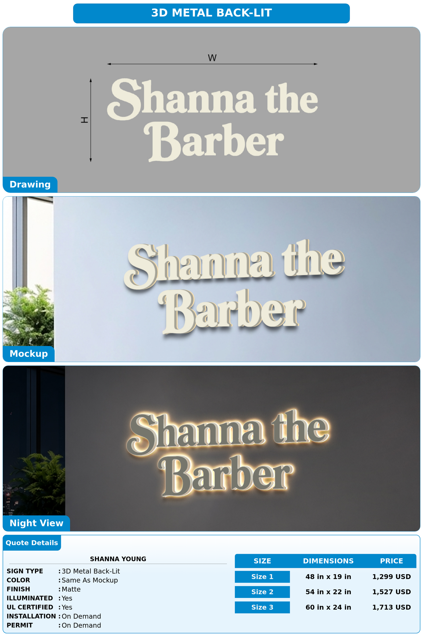 CUSTOM MOCKUP SIGN FOR Shanna Young