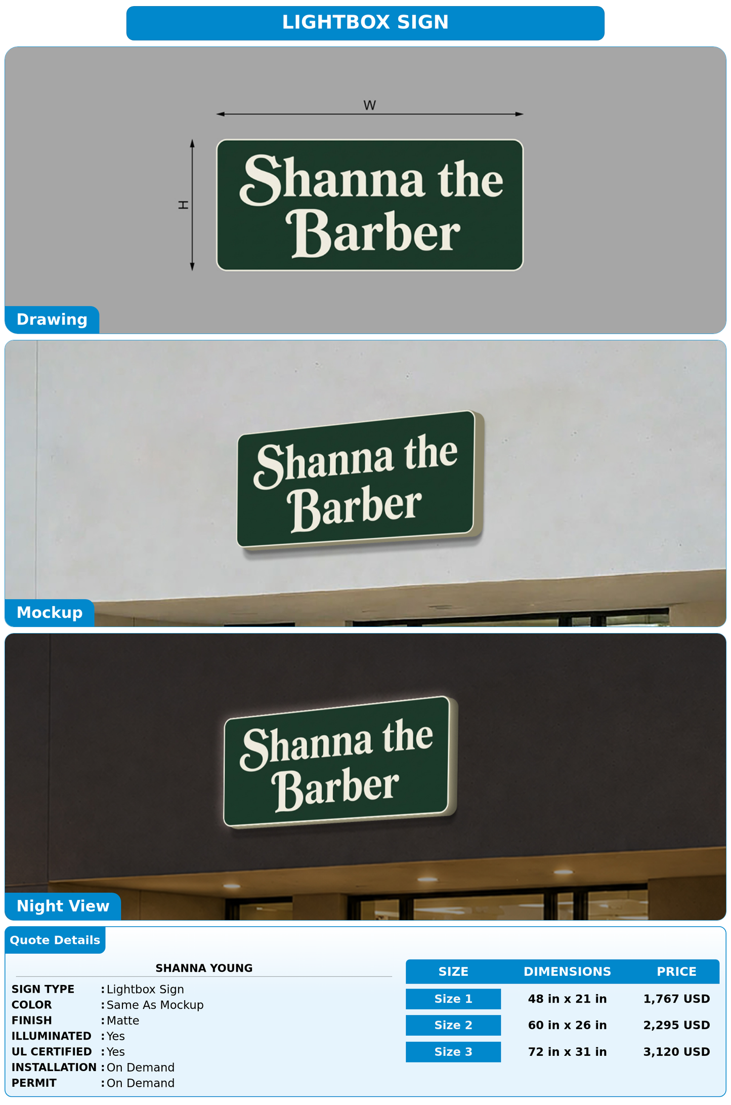 CUSTOM MOCKUP SIGN FOR Shanna Young