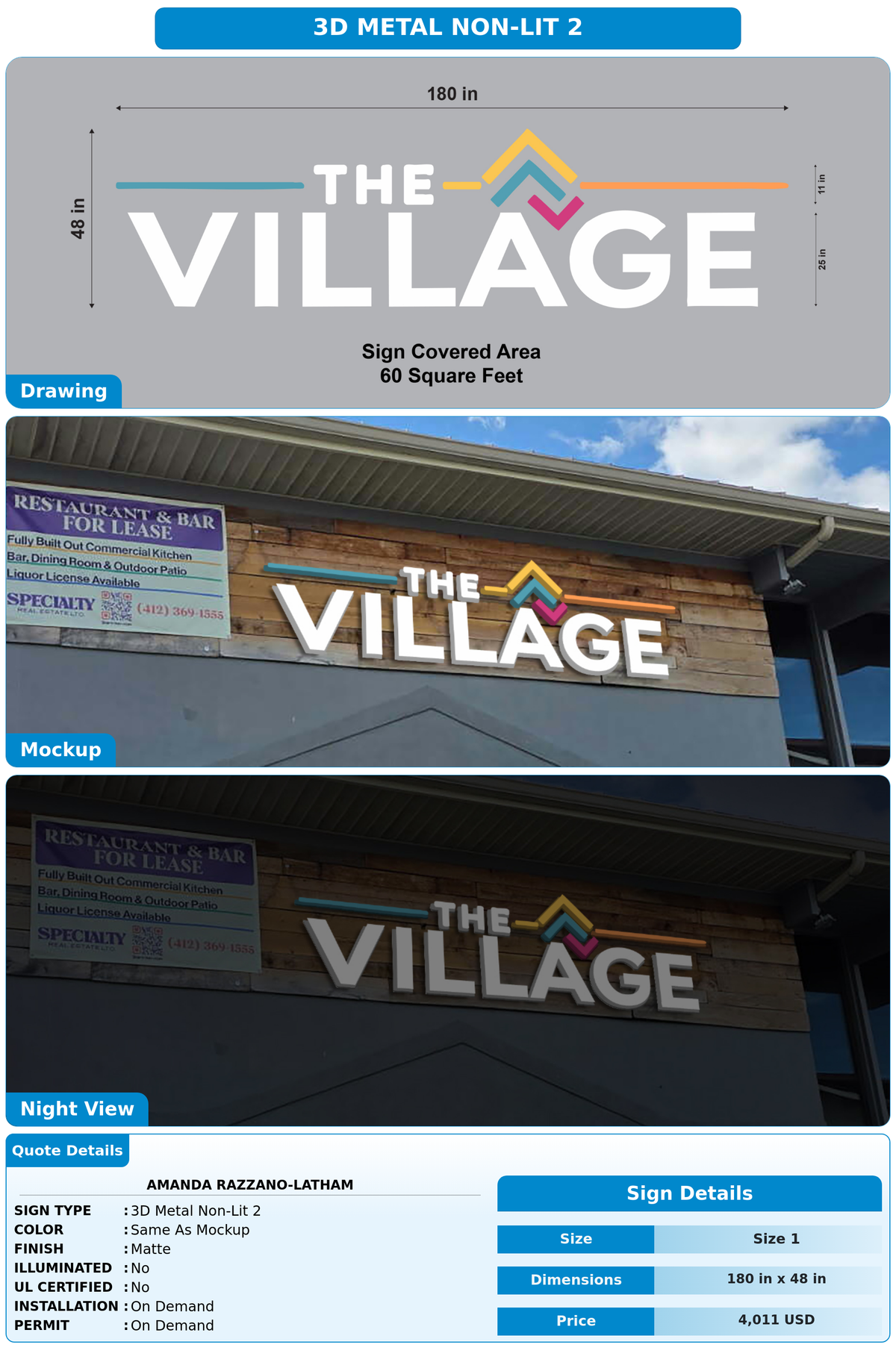 CUSTOM MOCKUP SIGN FOR Amanda Razzano-Latham