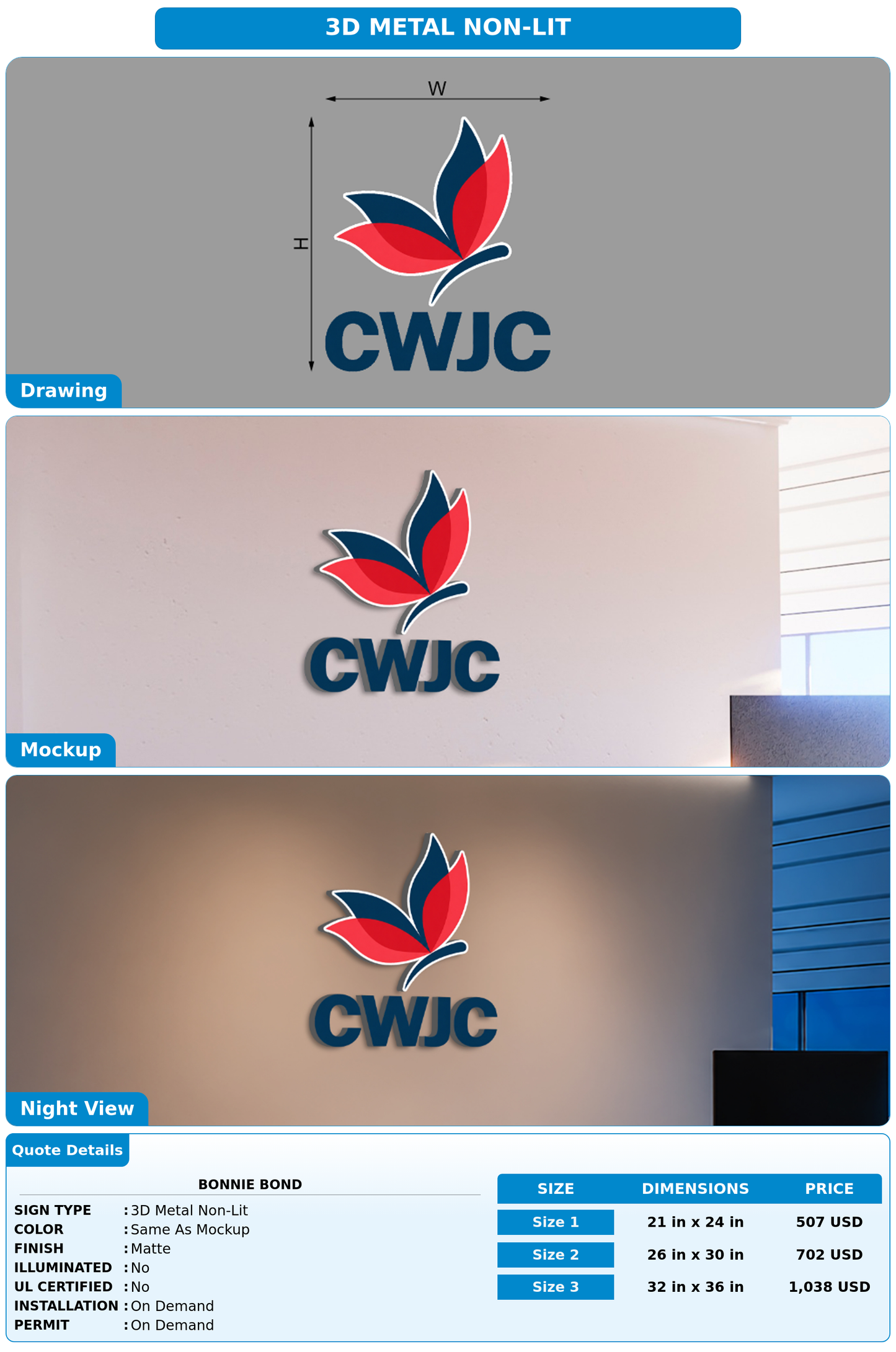 CUSTOM MOCKUP SIGN FOR Bonnie Bond
