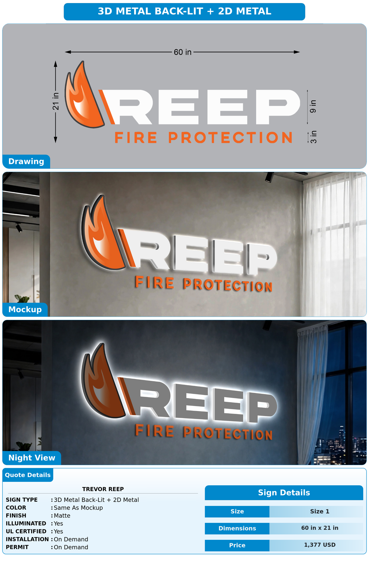 CUSTOM MOCKUP SIGN FOR Trevor Reep