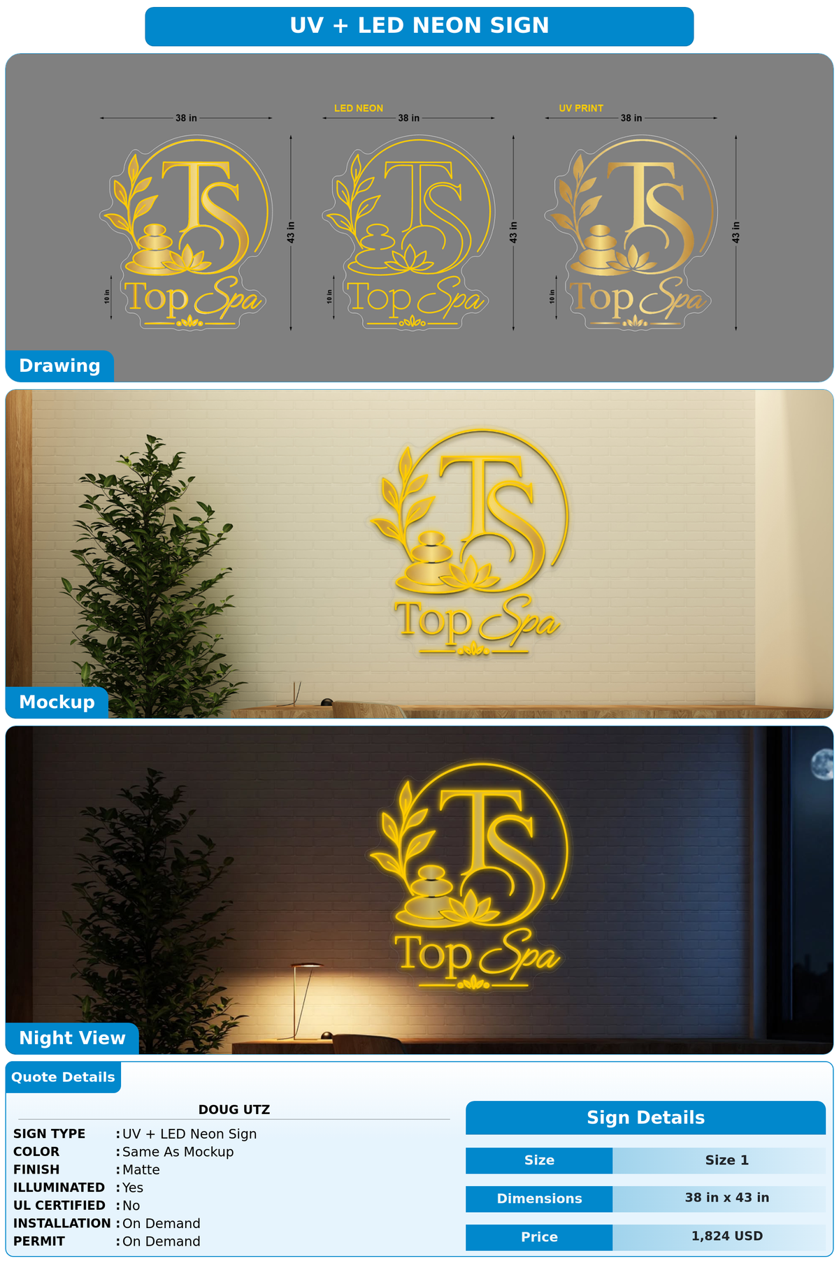 CUSTOM MOCKUP SIGN FOR Doug Utz