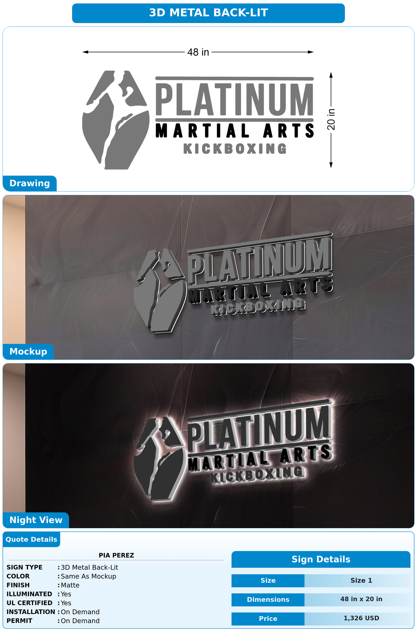 CUSTOM MOCKUP SIGN FOR Pia Perez
