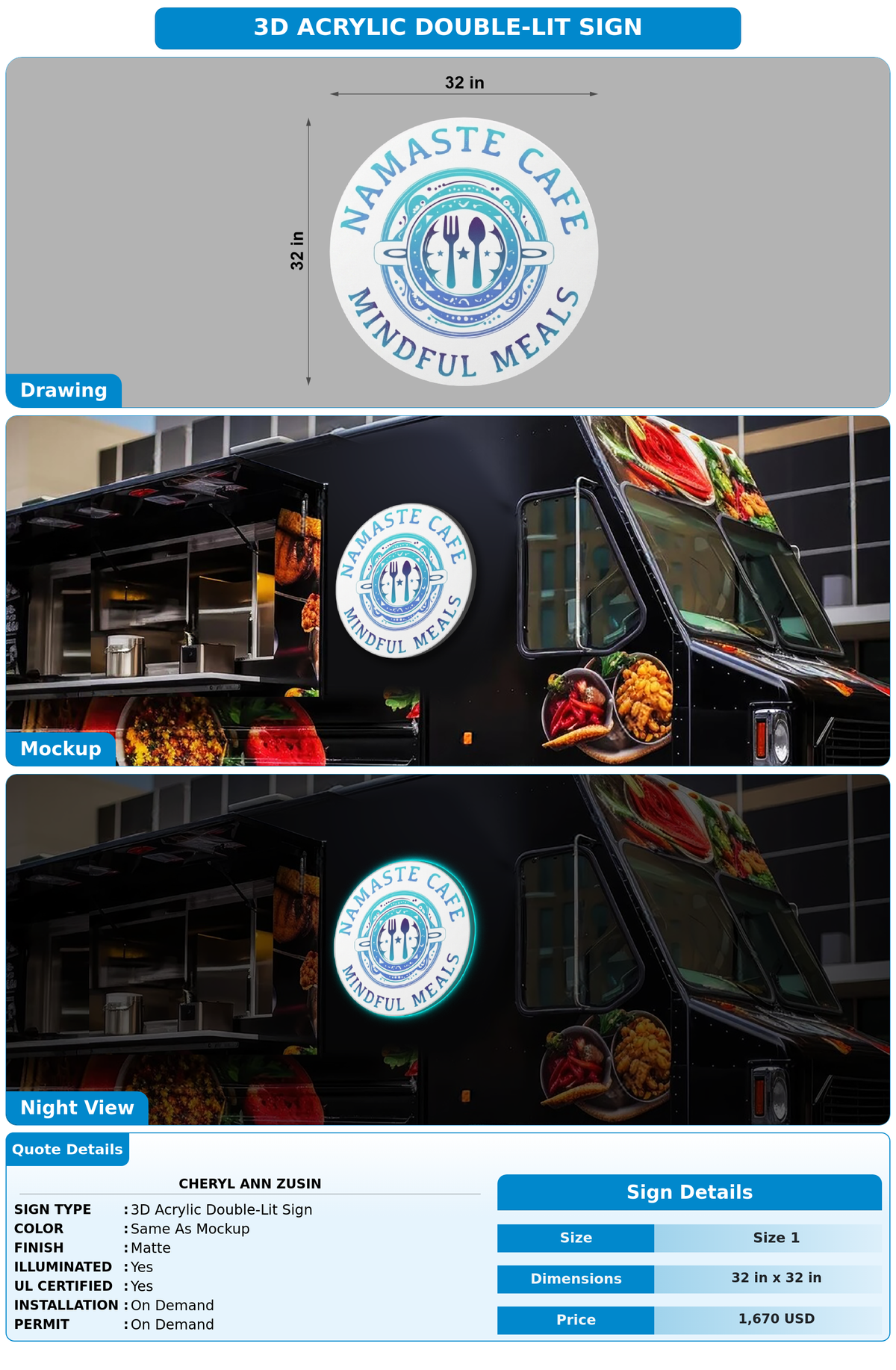 CUSTOM MOCKUP SIGN FOR Cheryl Ann Zusin