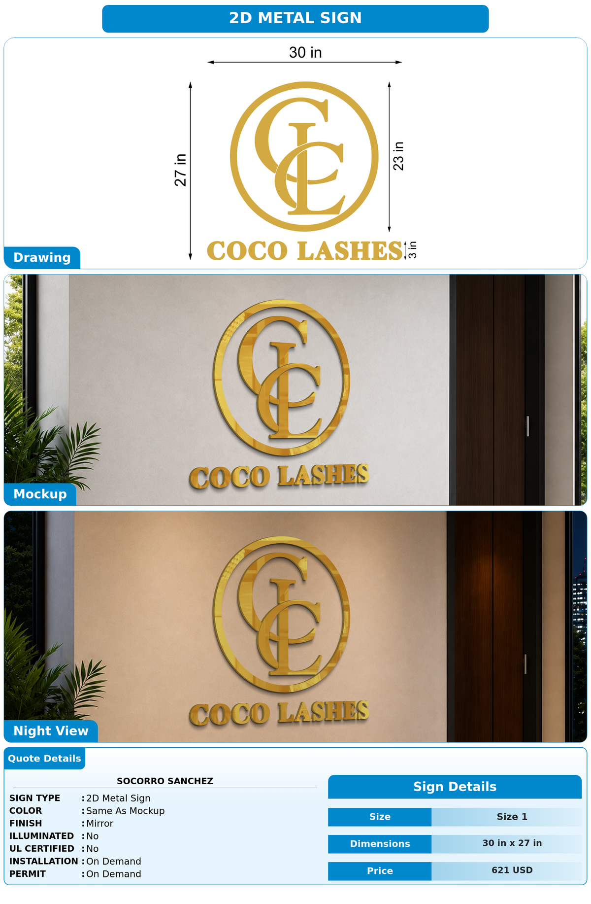 CUSTOM MOCKUP SIGN FOR Socorro Sanchez