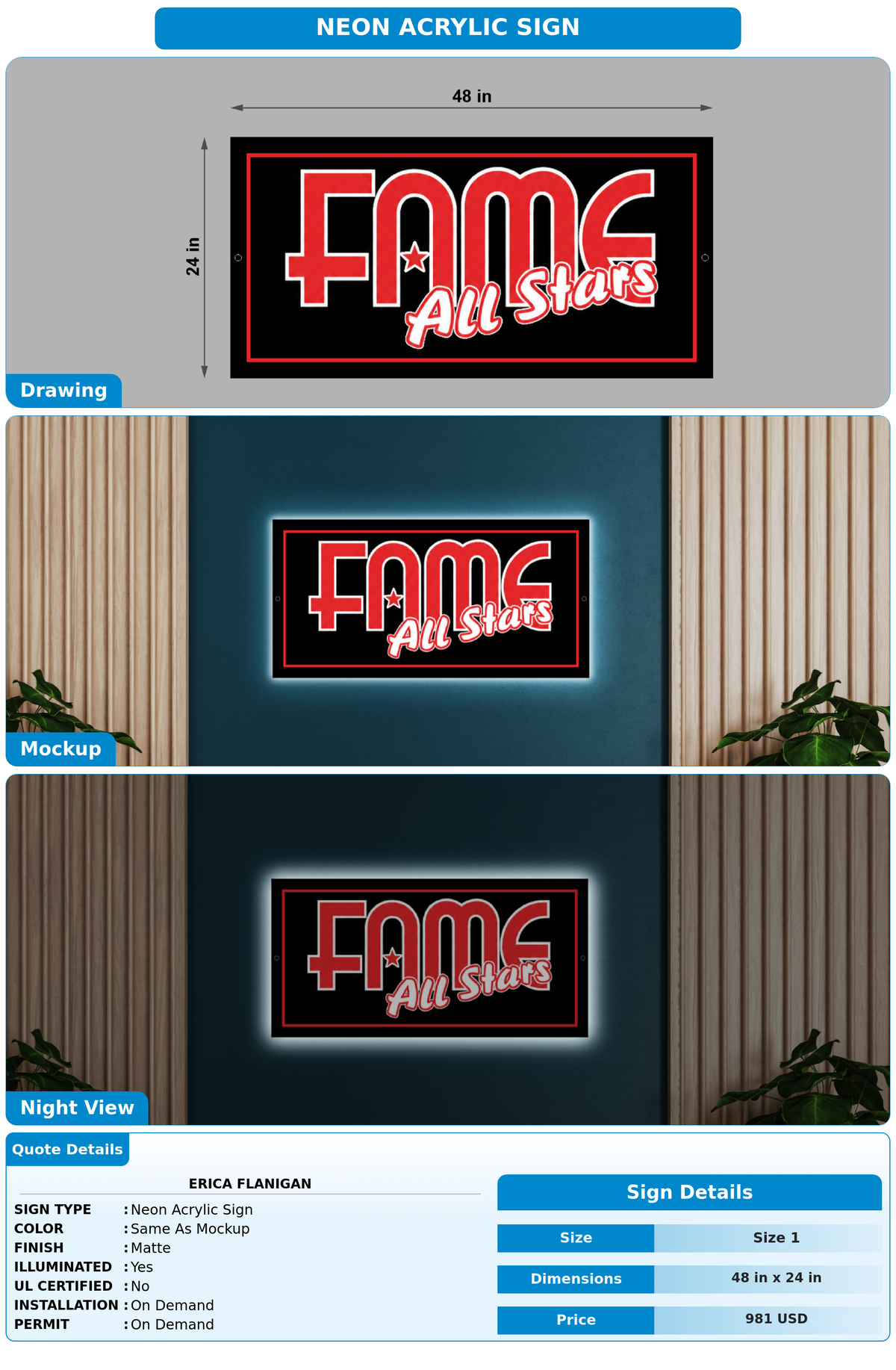 CUSTOM MOCKUP SIGN FOR Erica Flanigan