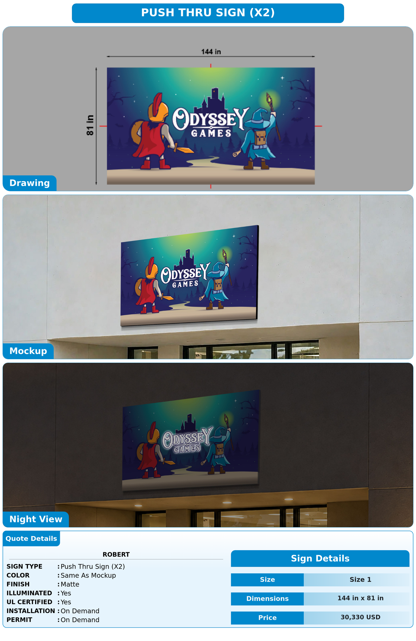 CUSTOM MOCKUP SIGN FOR Robert
