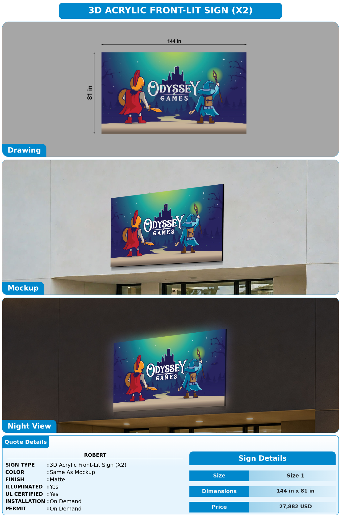 CUSTOM MOCKUP SIGN FOR Robert