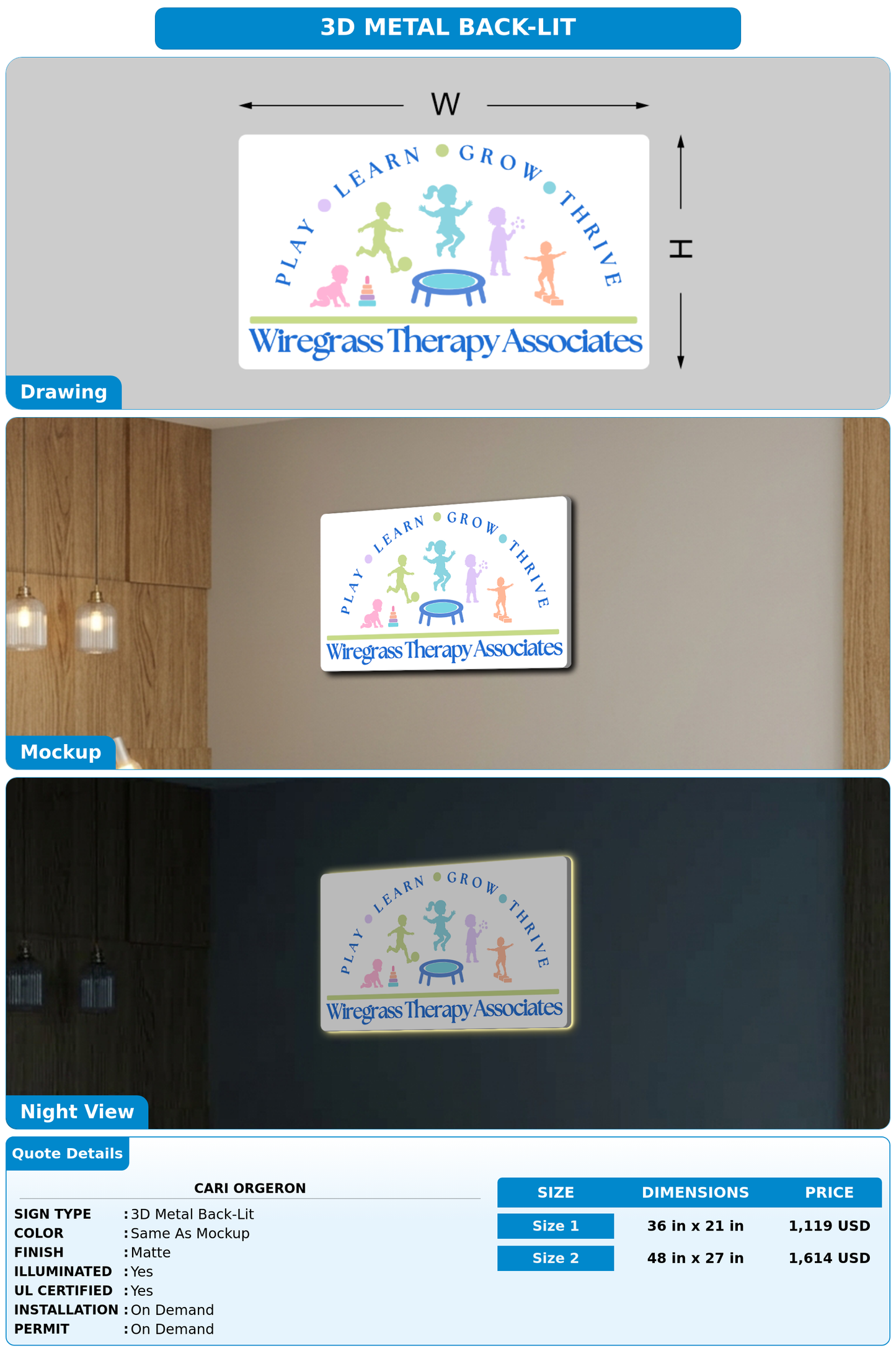 CUSTOM MOCKUP SIGN FOR Cari Orgeron