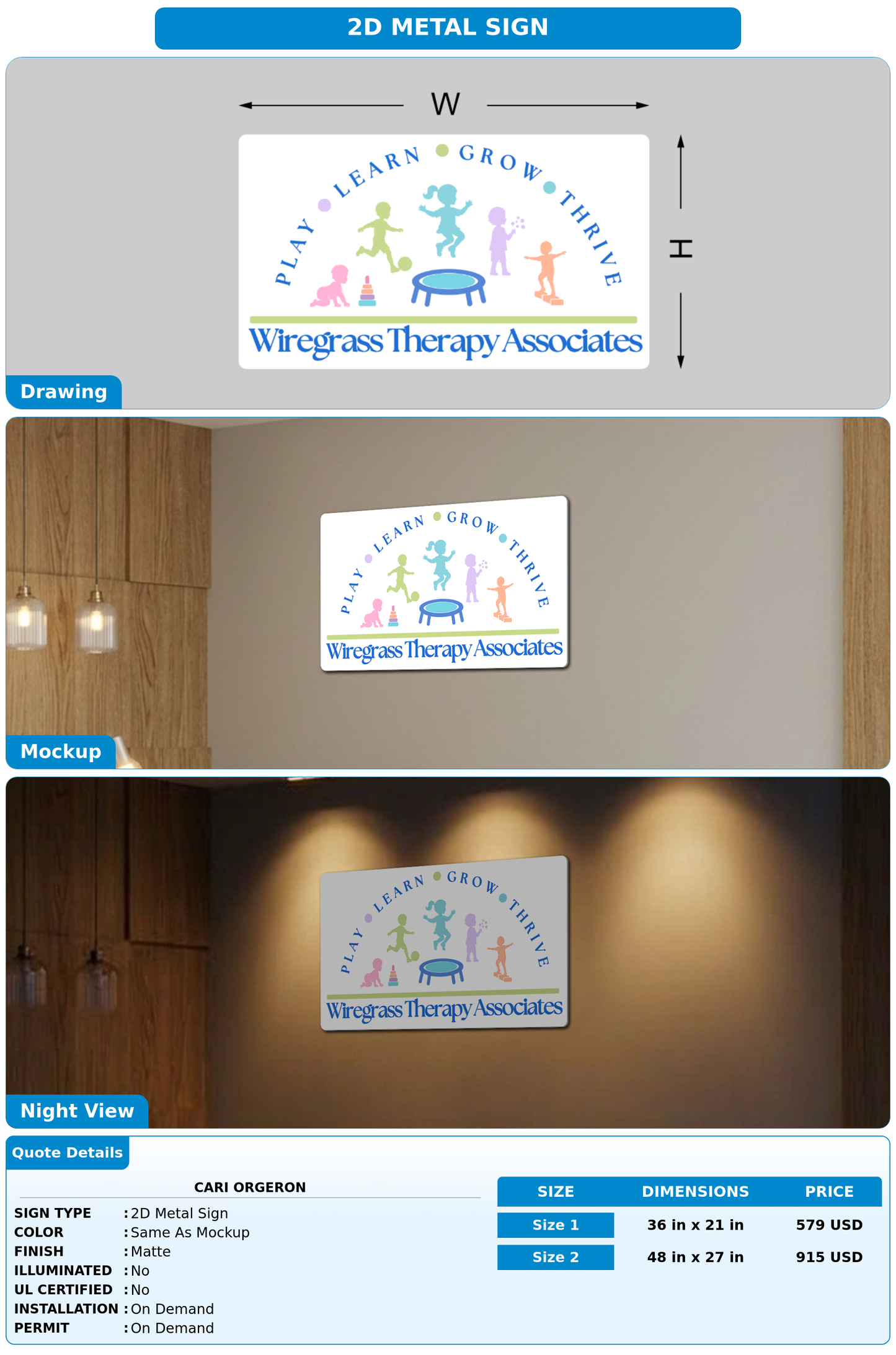CUSTOM MOCKUP SIGN FOR Cari Orgeron
