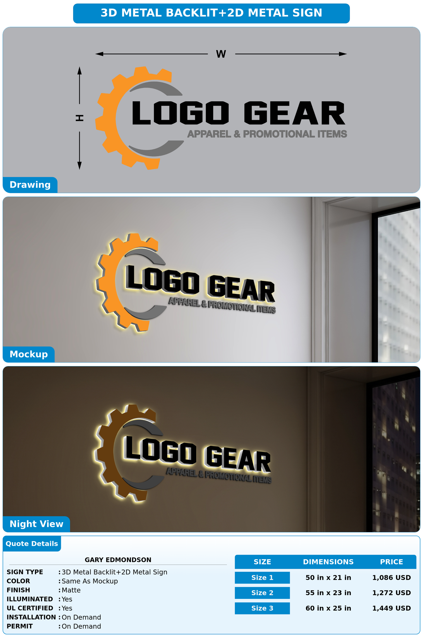 CUSTOM MOCKUP SIGN FOR Gary Edmondson