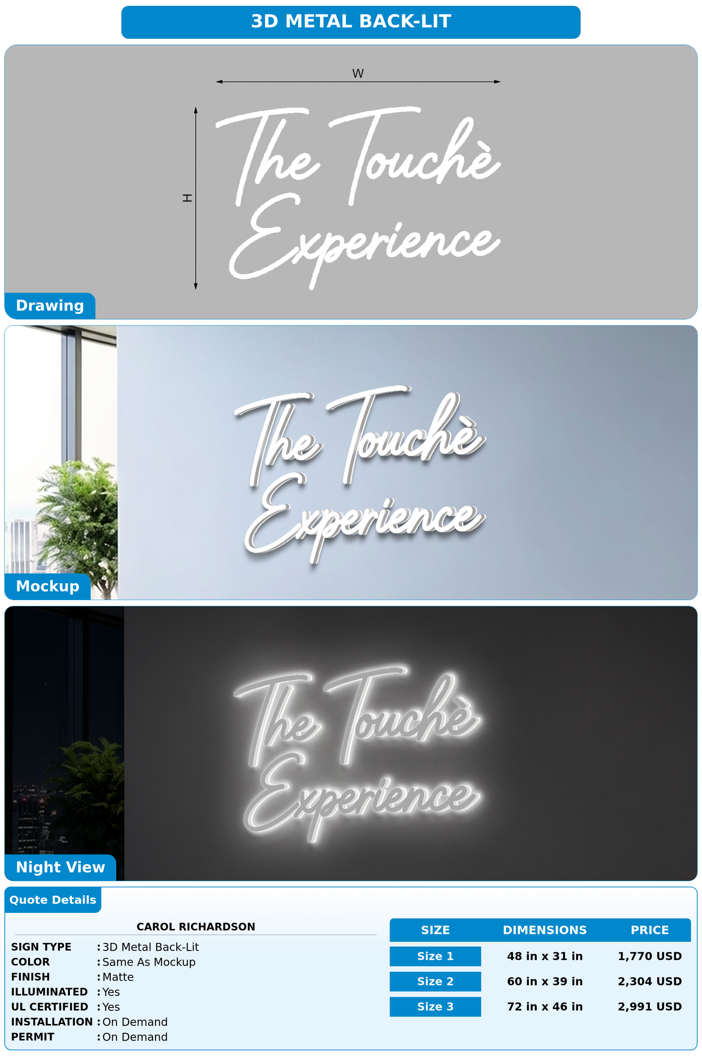 CUSTOM MOCKUP SIGN FOR Carol Richardson
