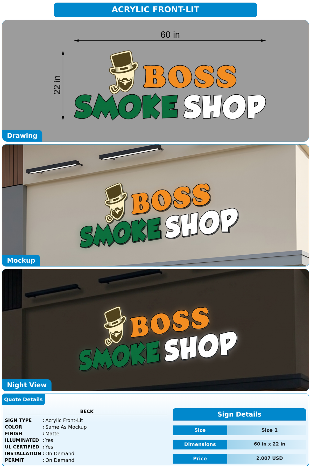 CUSTOM MOCKUP SIGN FOR Beck