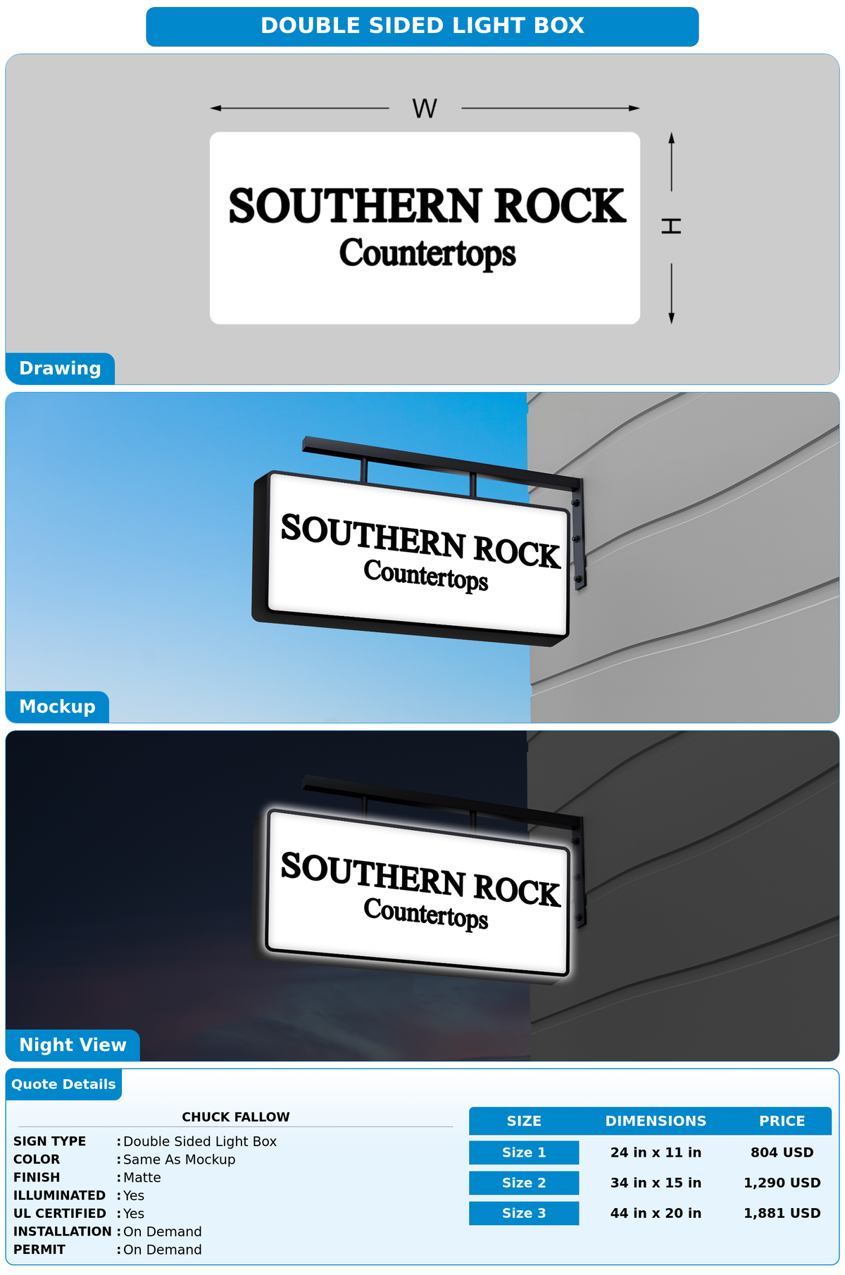 CUSTOM MOCKUP SIGN FOR Chuck Fallow