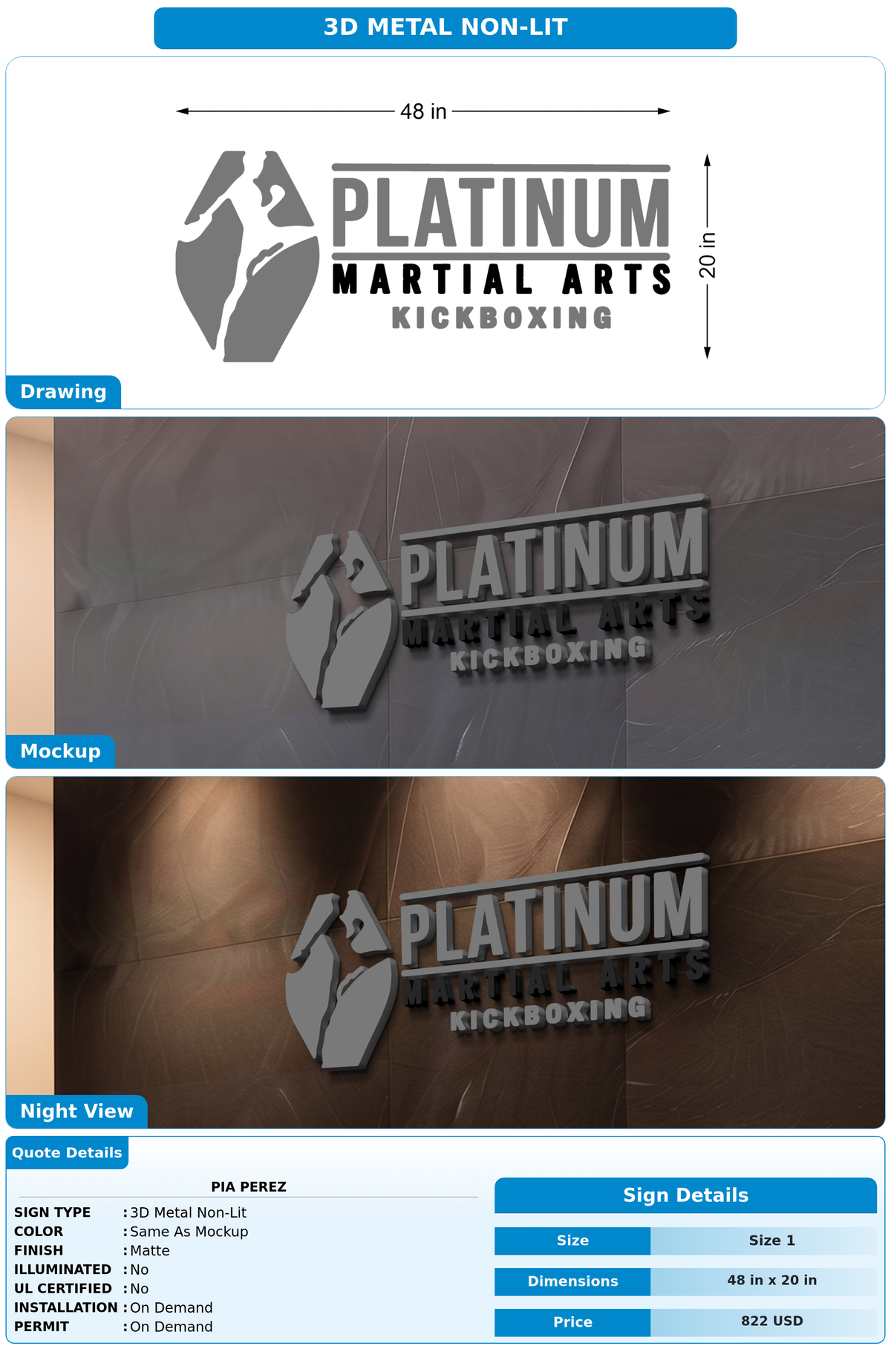 CUSTOM MOCKUP SIGN FOR Pia Perez