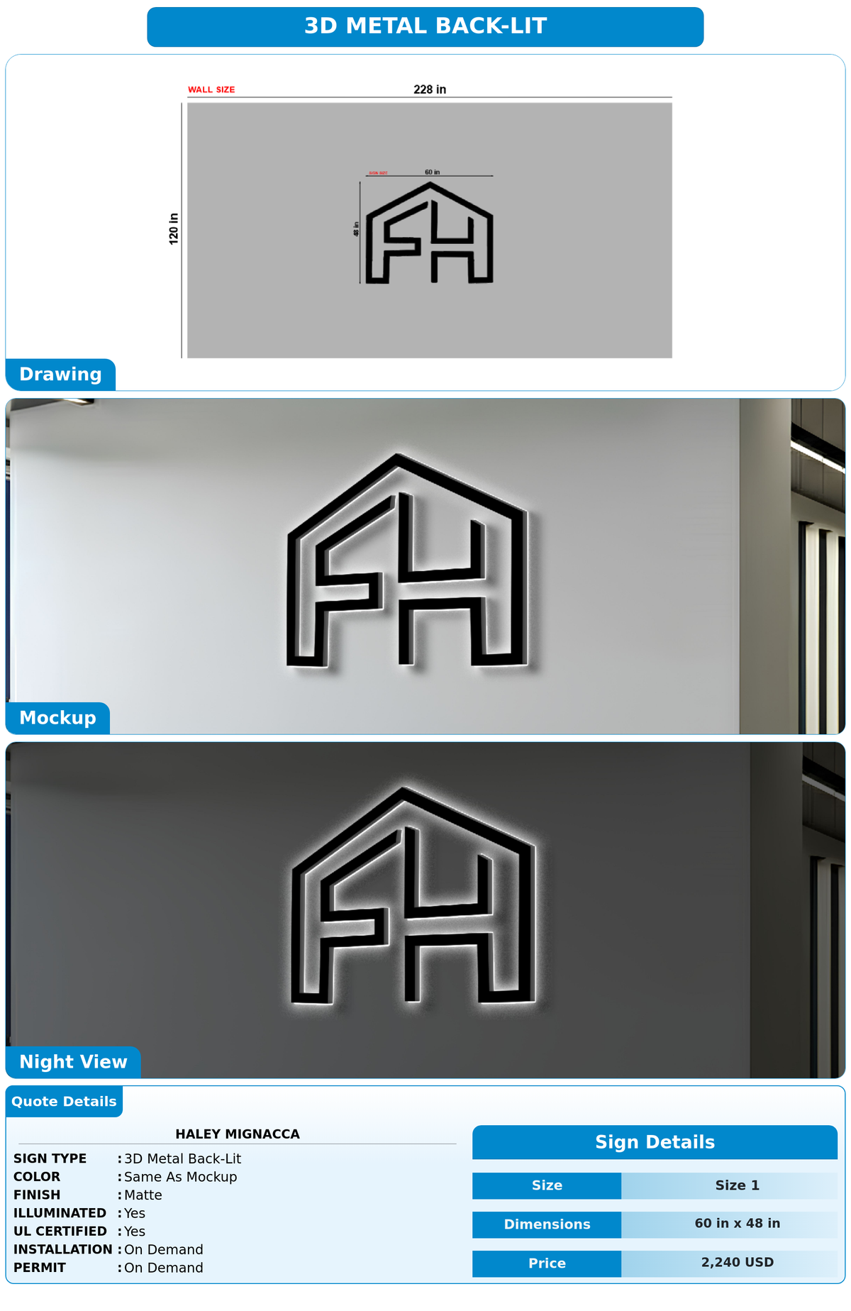 CUSTOM MOCKUP SIGN FOR Haley mignacca