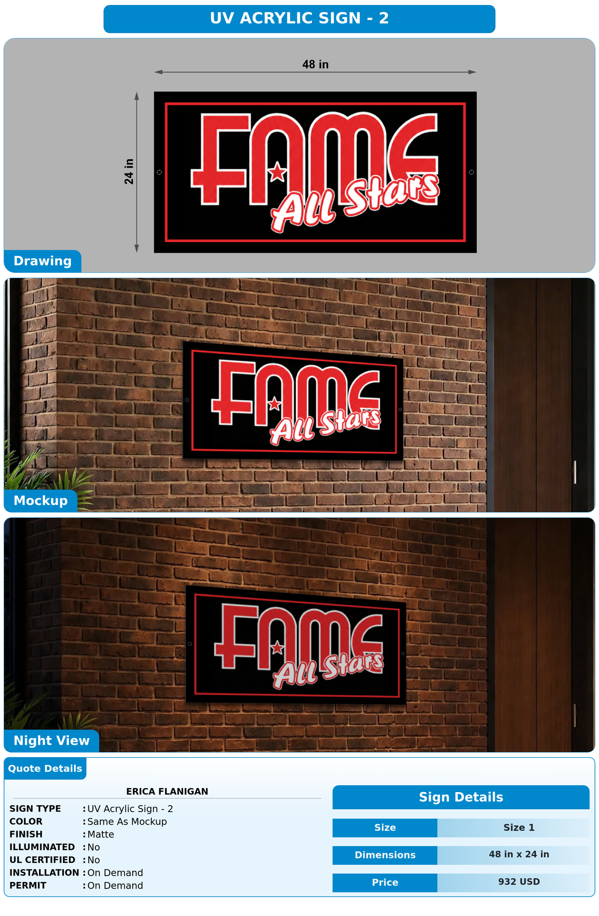 CUSTOM MOCKUP SIGN FOR Erica Flanigan