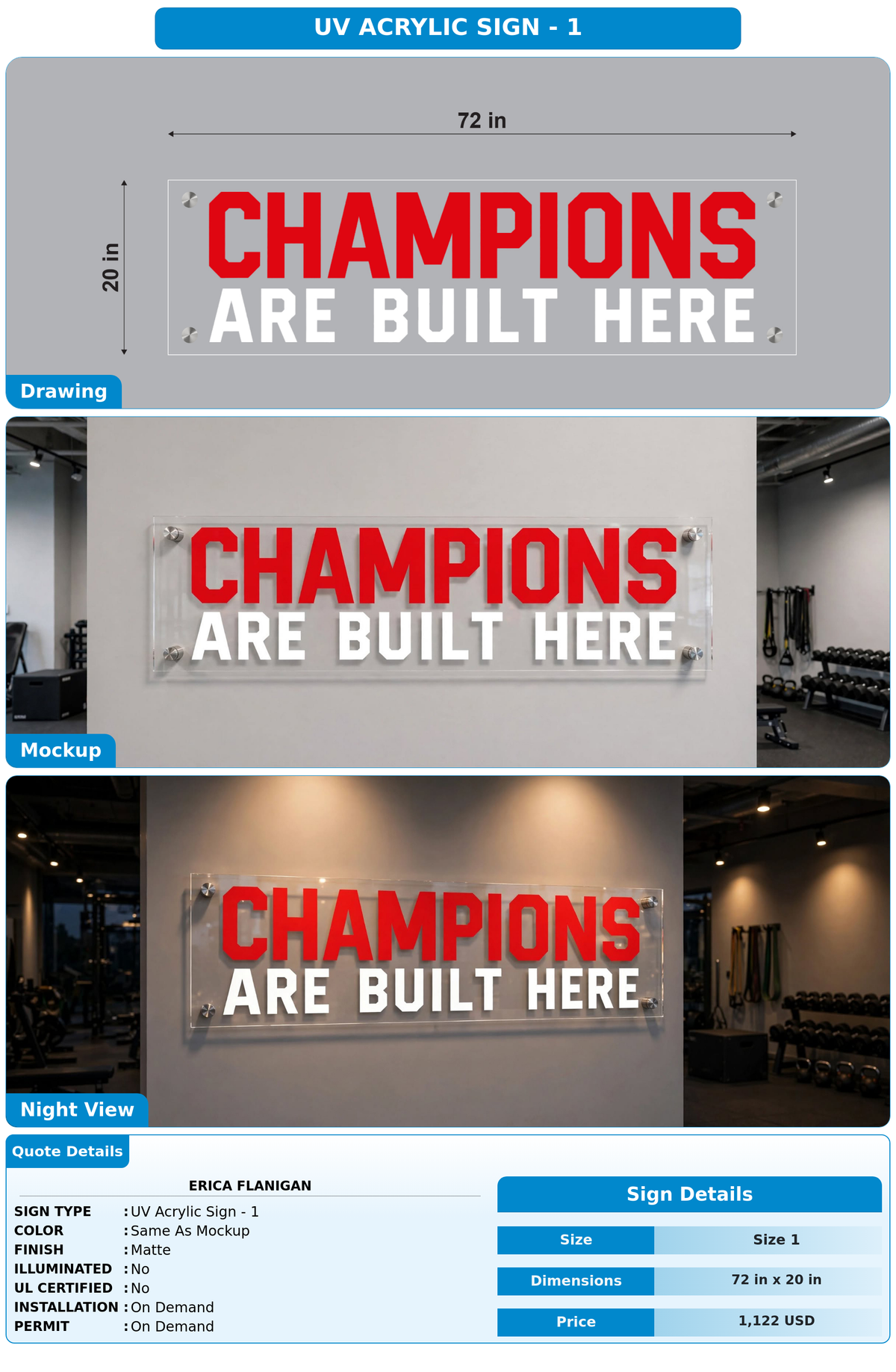 CUSTOM MOCKUP SIGN FOR Erica Flanigan