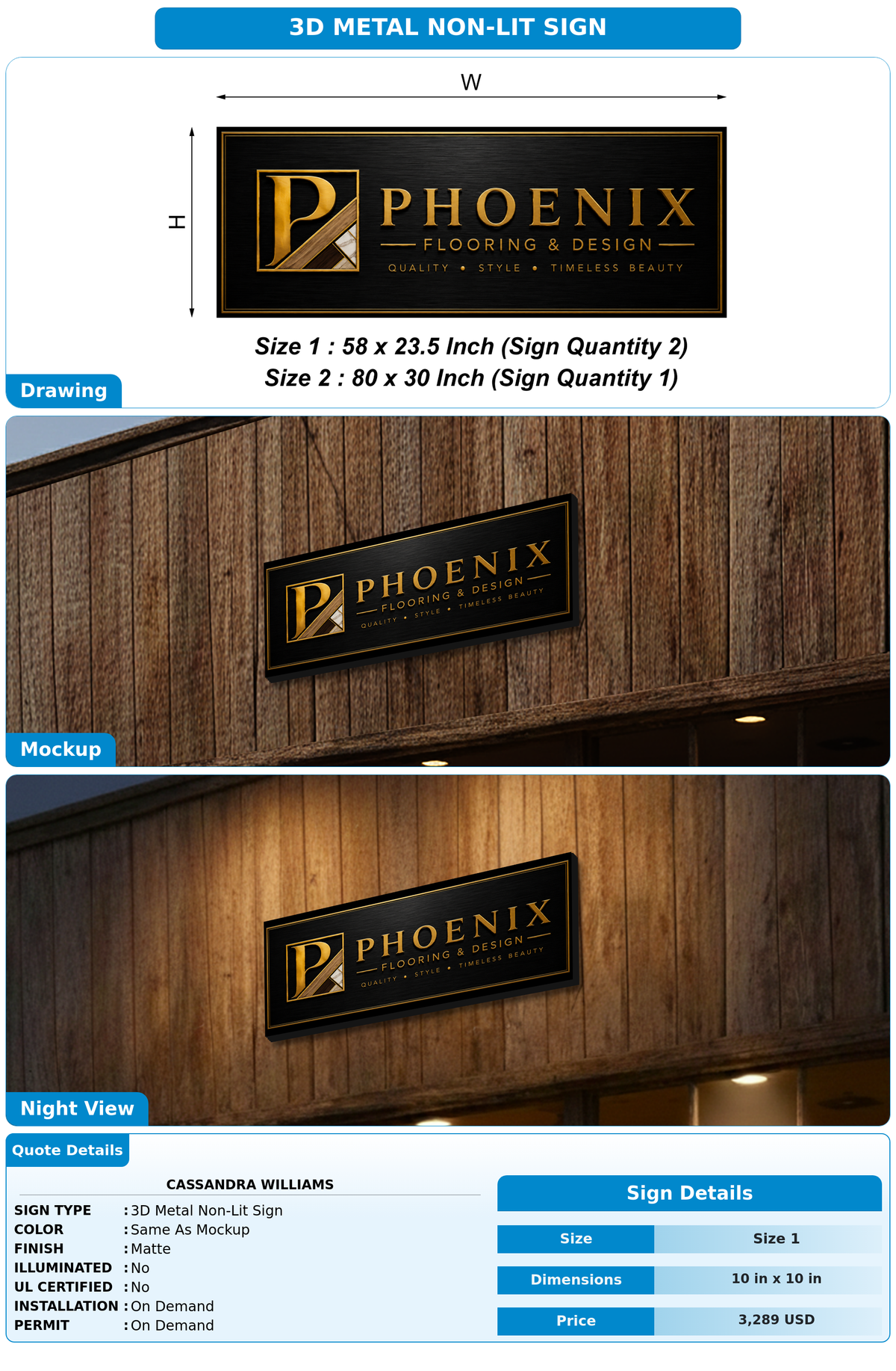 CUSTOM MOCKUP SIGN FOR Cassandra Williams