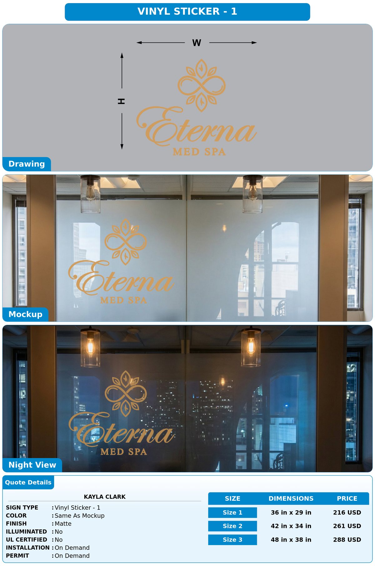 CUSTOM MOCKUP SIGN FOR Kayla Clark