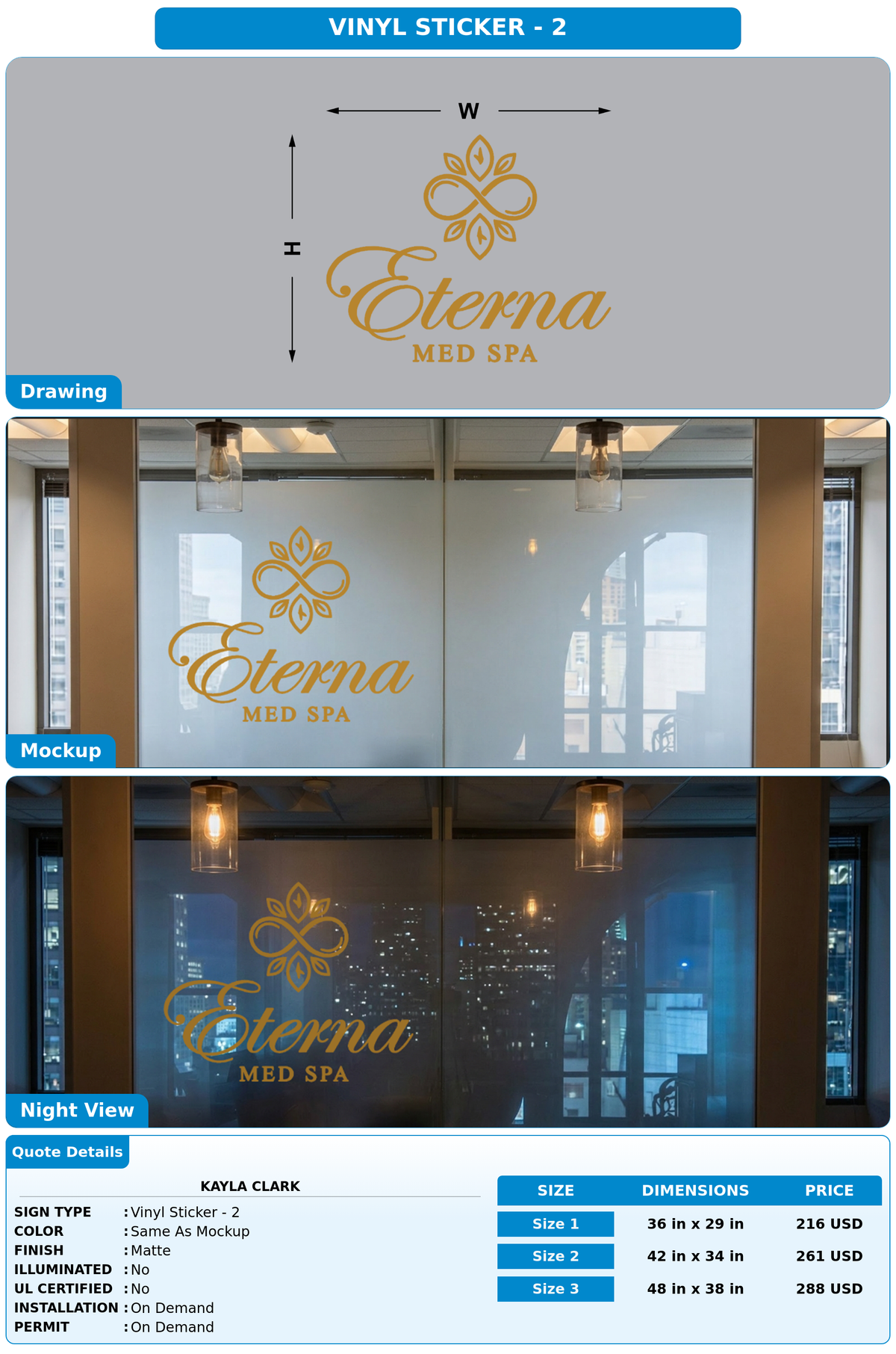CUSTOM MOCKUP SIGN FOR Kayla Clark