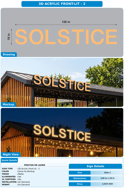 CUSTOM MOCKUP SIGN FOR Preston or Laurie