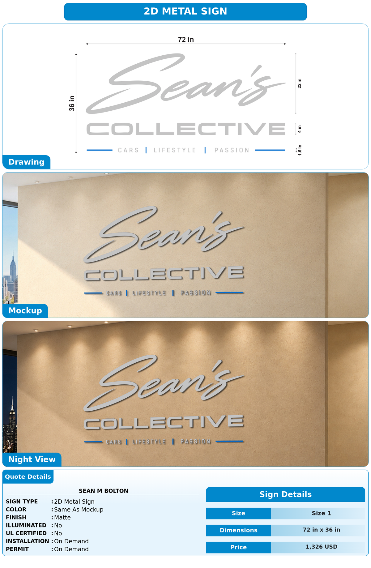 CUSTOM MOCKUP SIGN FOR sean m bolton