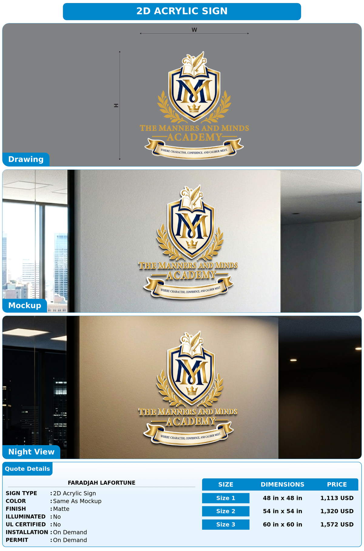 CUSTOM MOCKUP SIGN FOR Faradjah Lafortune