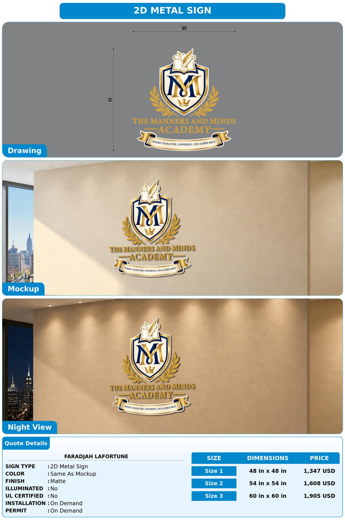 CUSTOM MOCKUP SIGN FOR Faradjah Lafortune