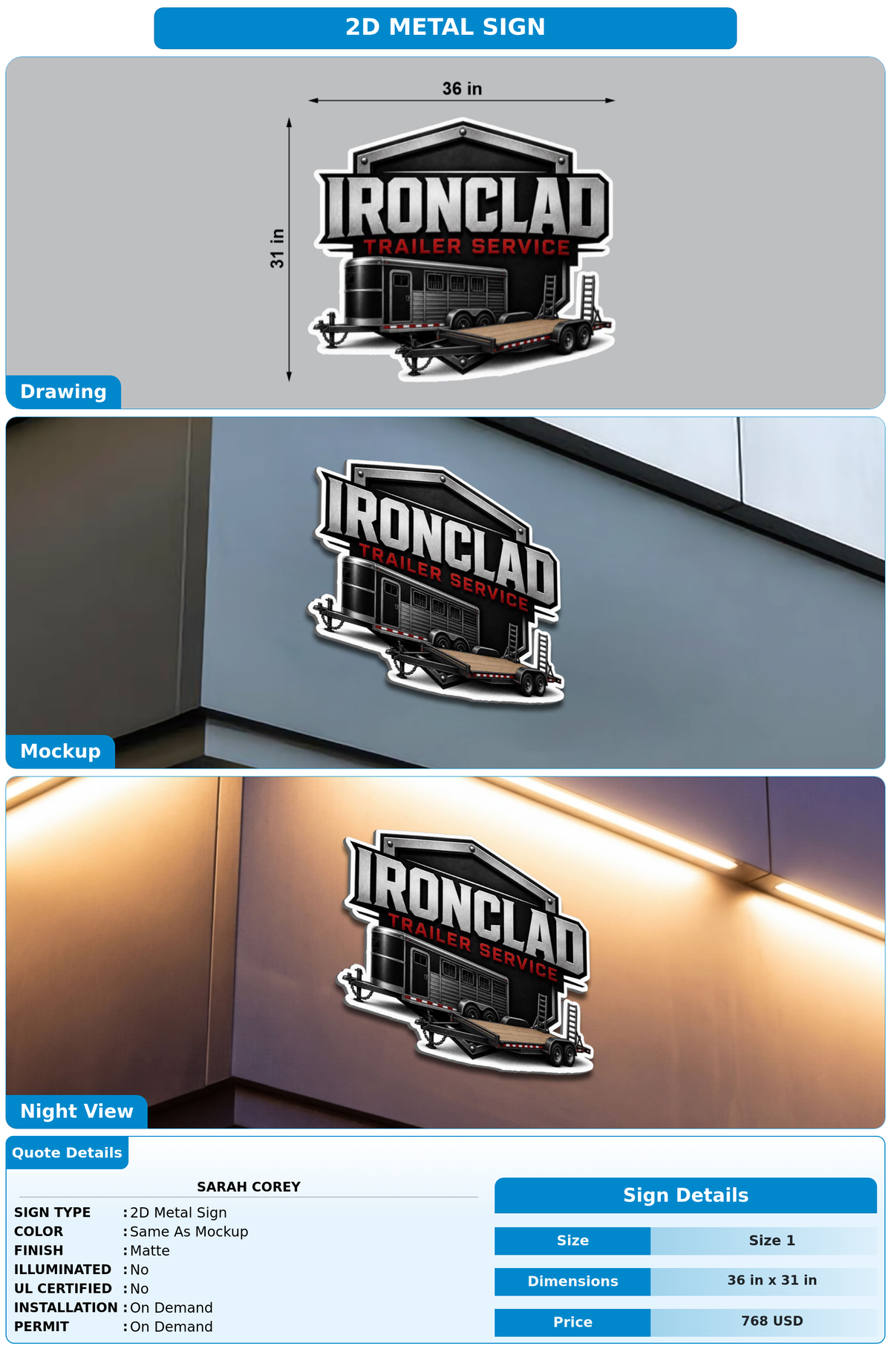 CUSTOM MOCKUP SIGN FOR Sarah Corey