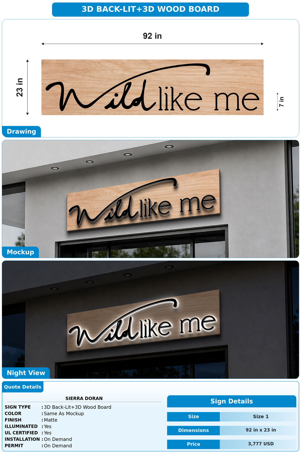 CUSTOM MOCKUP SIGN FOR Sierra Doran