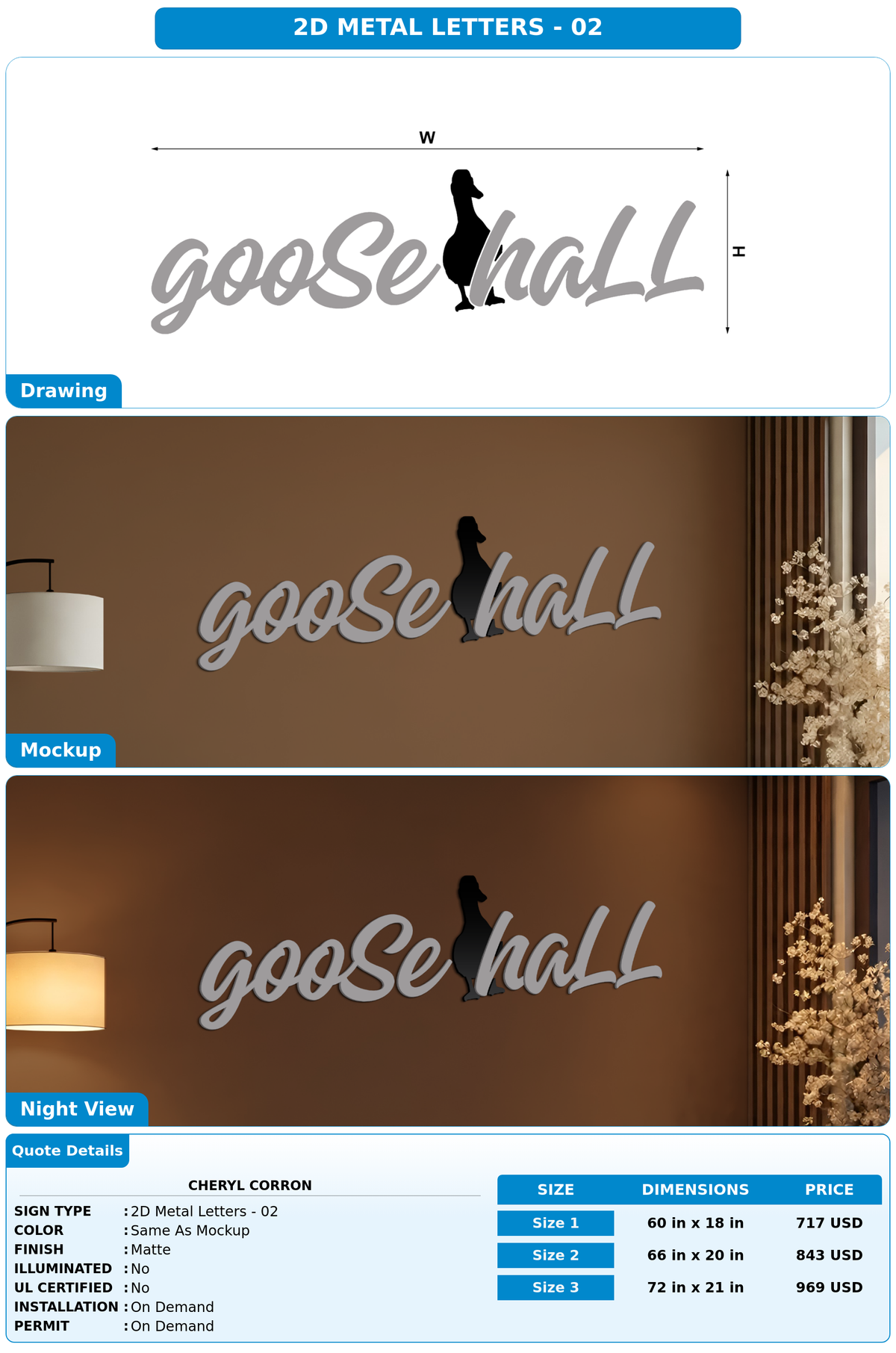 CUSTOM MOCKUP SIGN FOR Cheryl Corron
