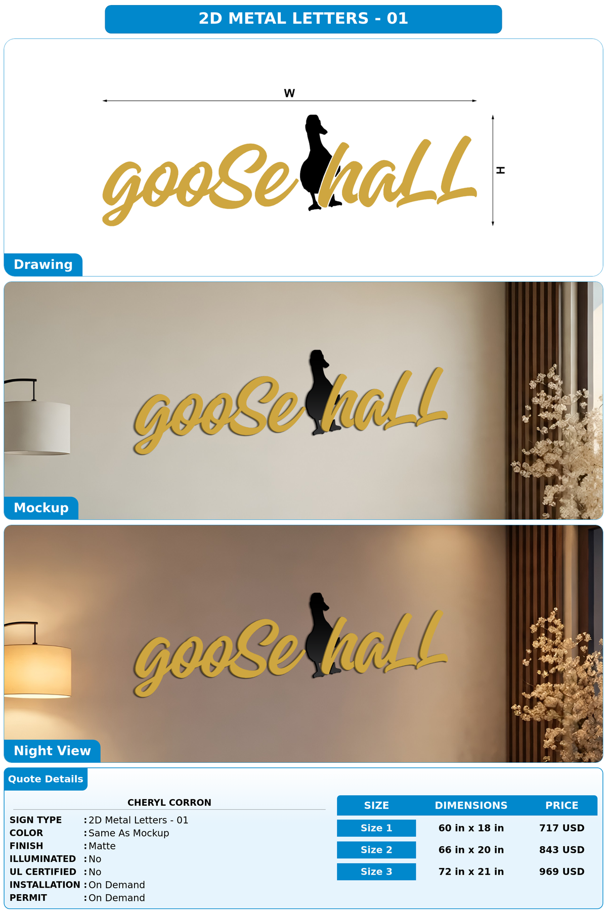 CUSTOM MOCKUP SIGN FOR Cheryl Corron