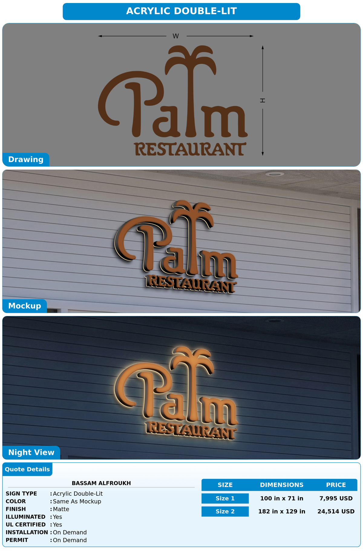 CUSTOM MOCKUP SIGN FOR Bassam Alfroukh
