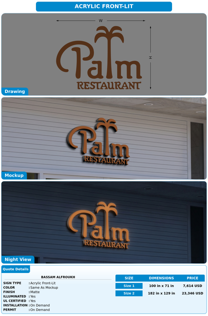 CUSTOM MOCKUP SIGN FOR Bassam Alfroukh