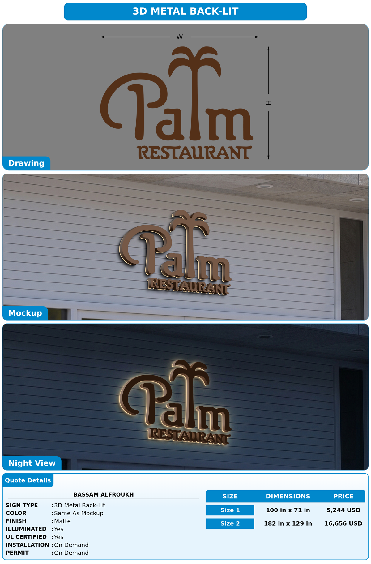 CUSTOM MOCKUP SIGN FOR Bassam Alfroukh