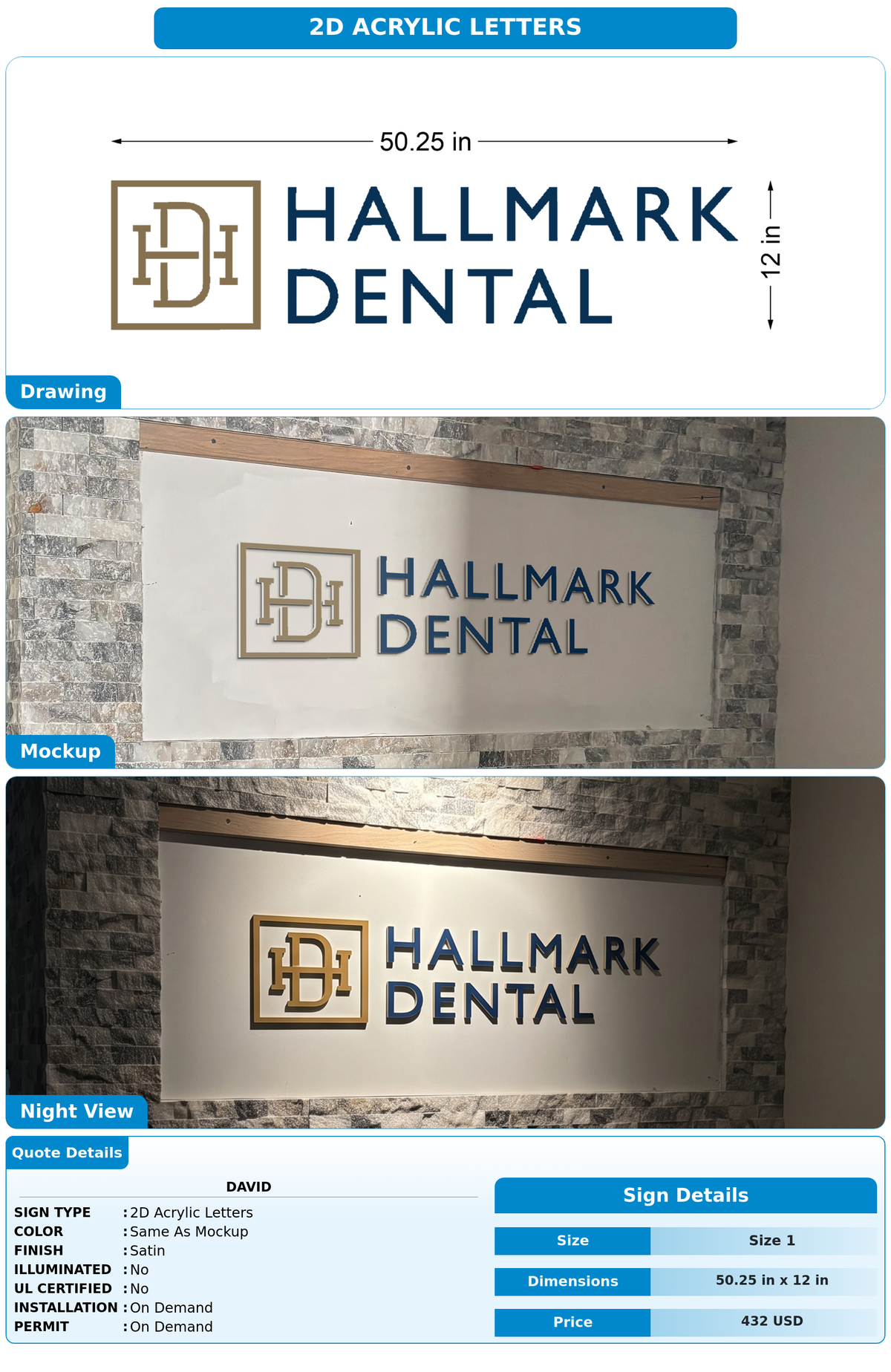 CUSTOM MOCKUP SIGN FOR David