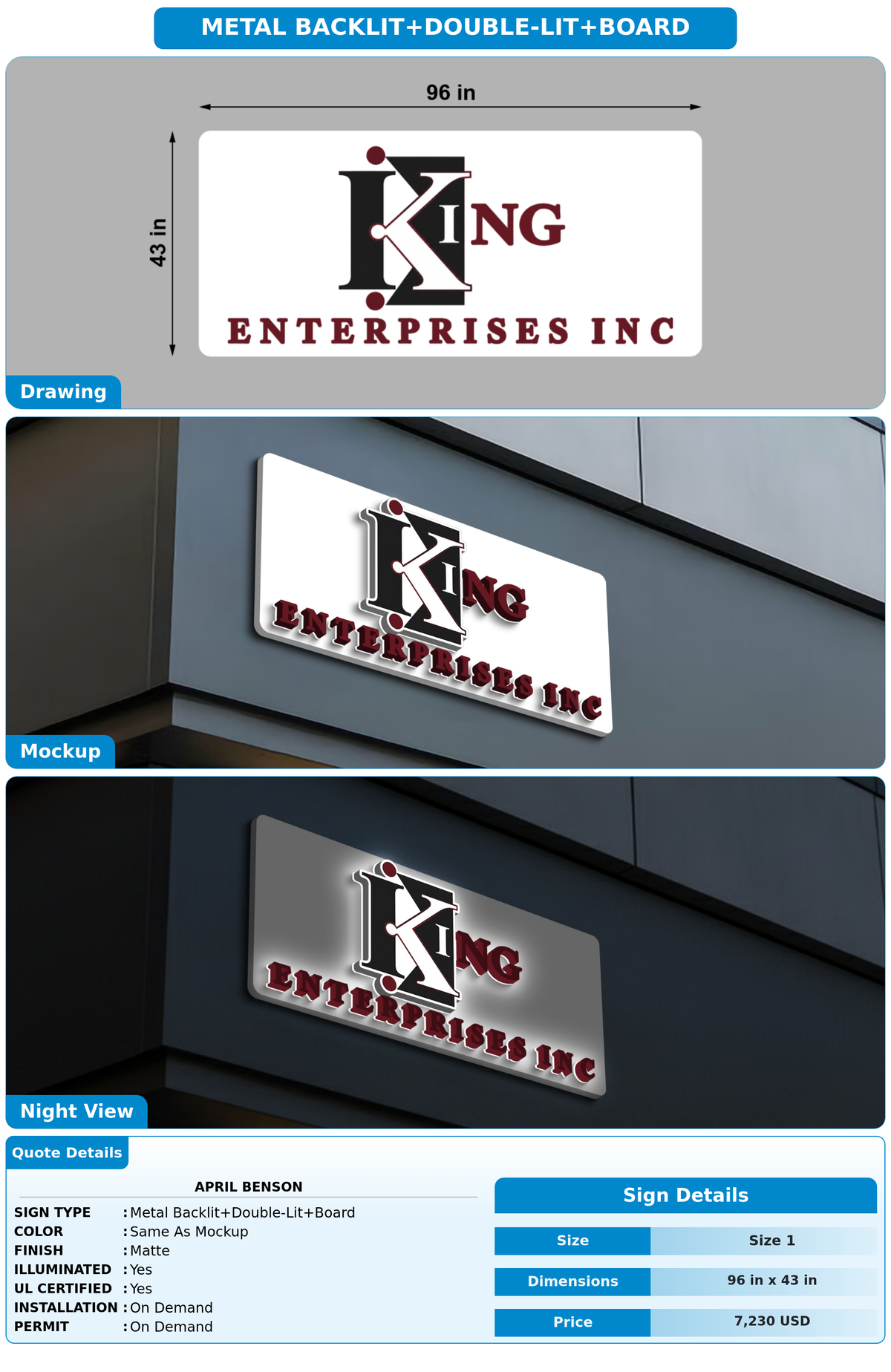 CUSTOM MOCKUP SIGN FOR April Benson