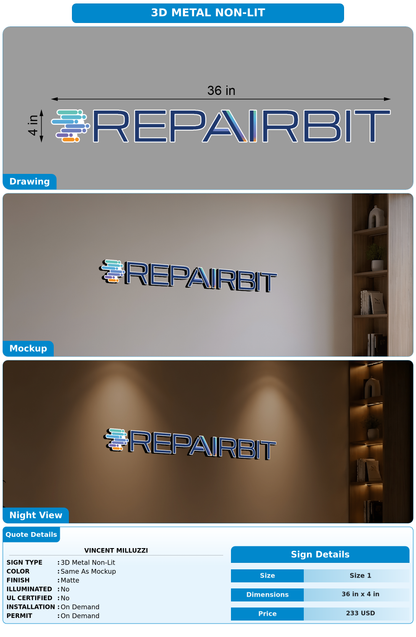 CUSTOM MOCKUP SIGN FOR Vincent Milluzzi