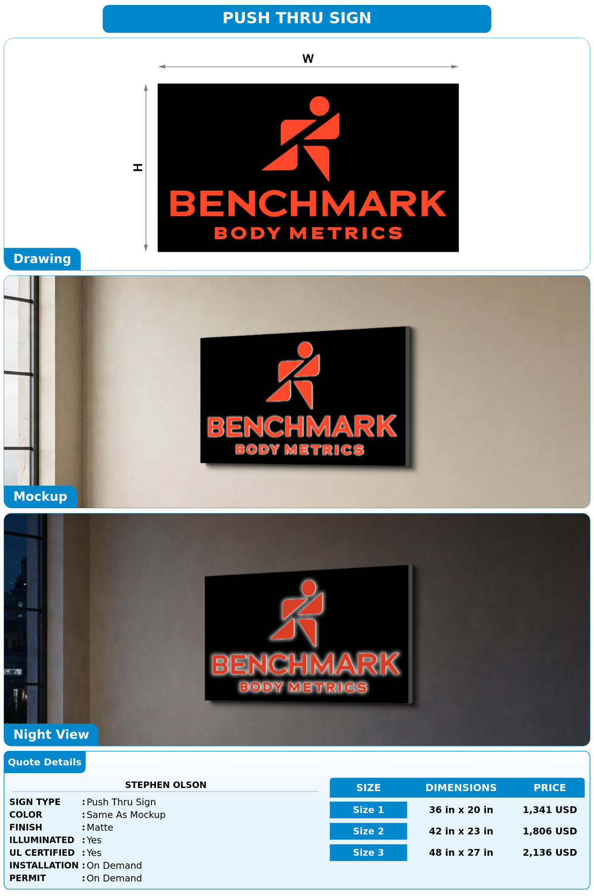 CUSTOM MOCKUP SIGN FOR Stephen Olson