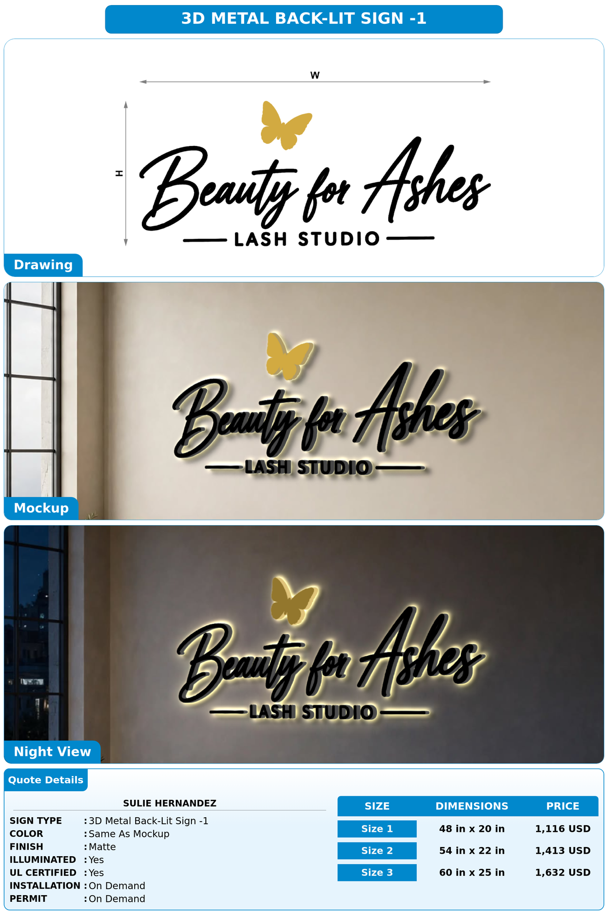 CUSTOM MOCKUP SIGN FOR Sulie Hernandez