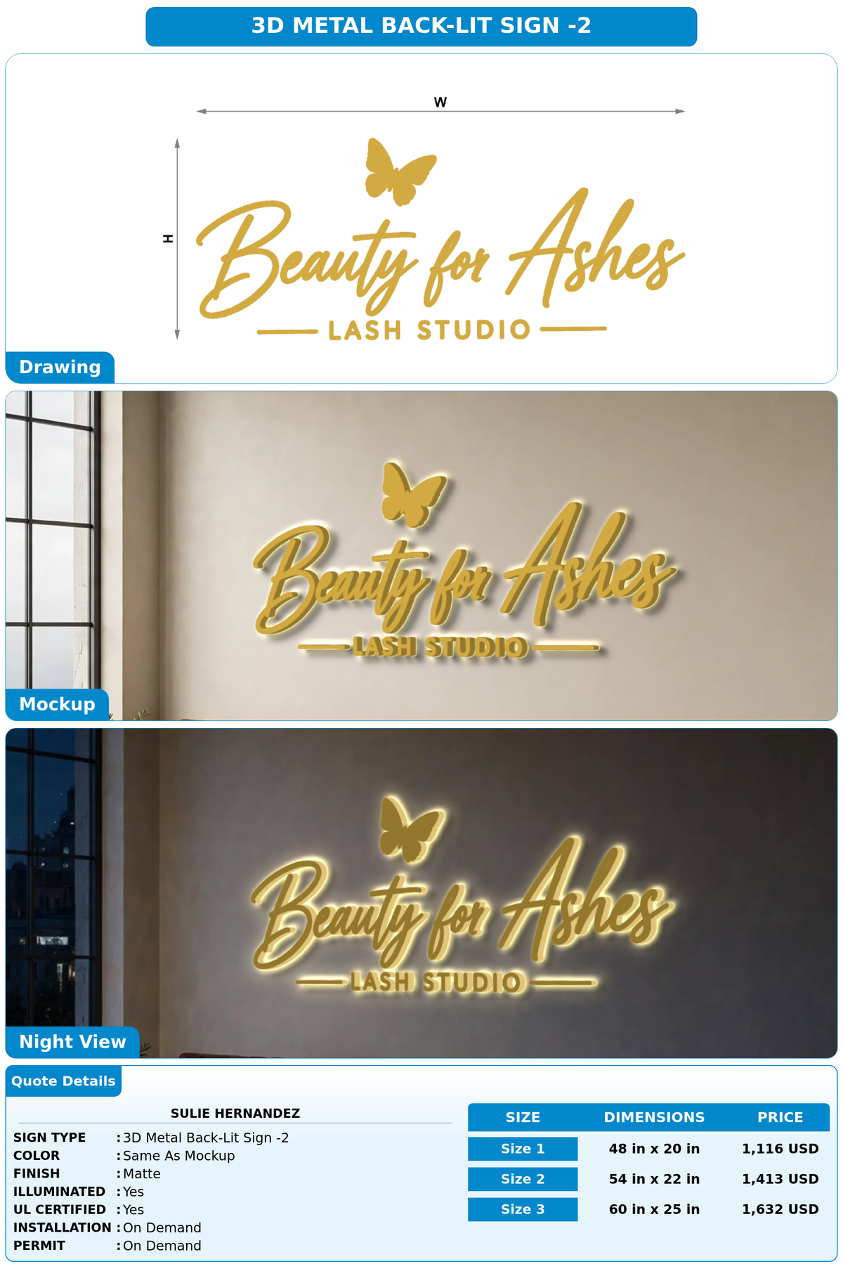CUSTOM MOCKUP SIGN FOR Sulie Hernandez