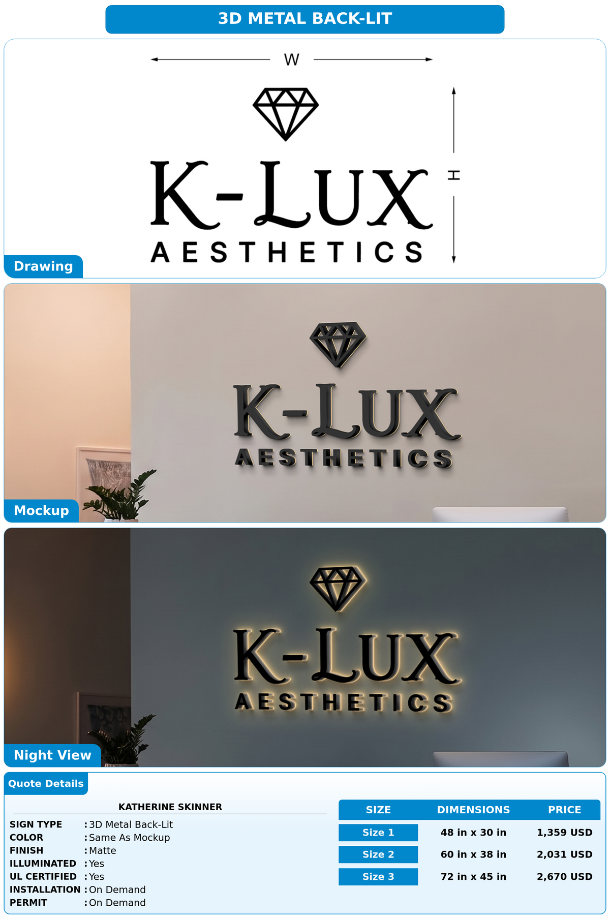 CUSTOM MOCKUP SIGN FOR Katherine Skinner