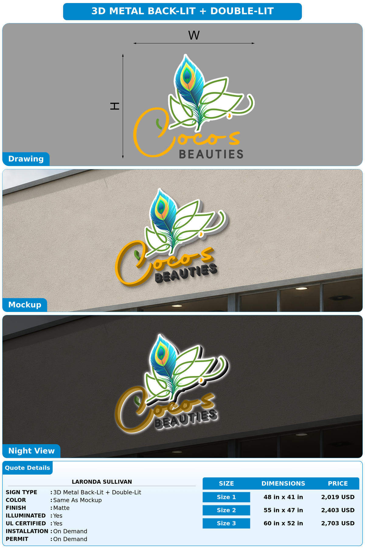 CUSTOM MOCKUP SIGN FOR Laronda Sullivan