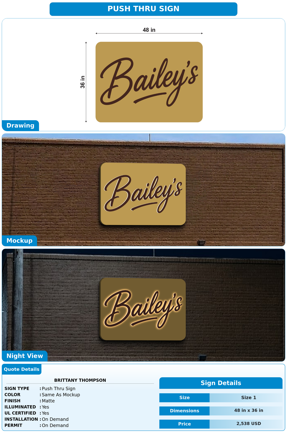 CUSTOM MOCKUP SIGN FOR Brittany Thompson