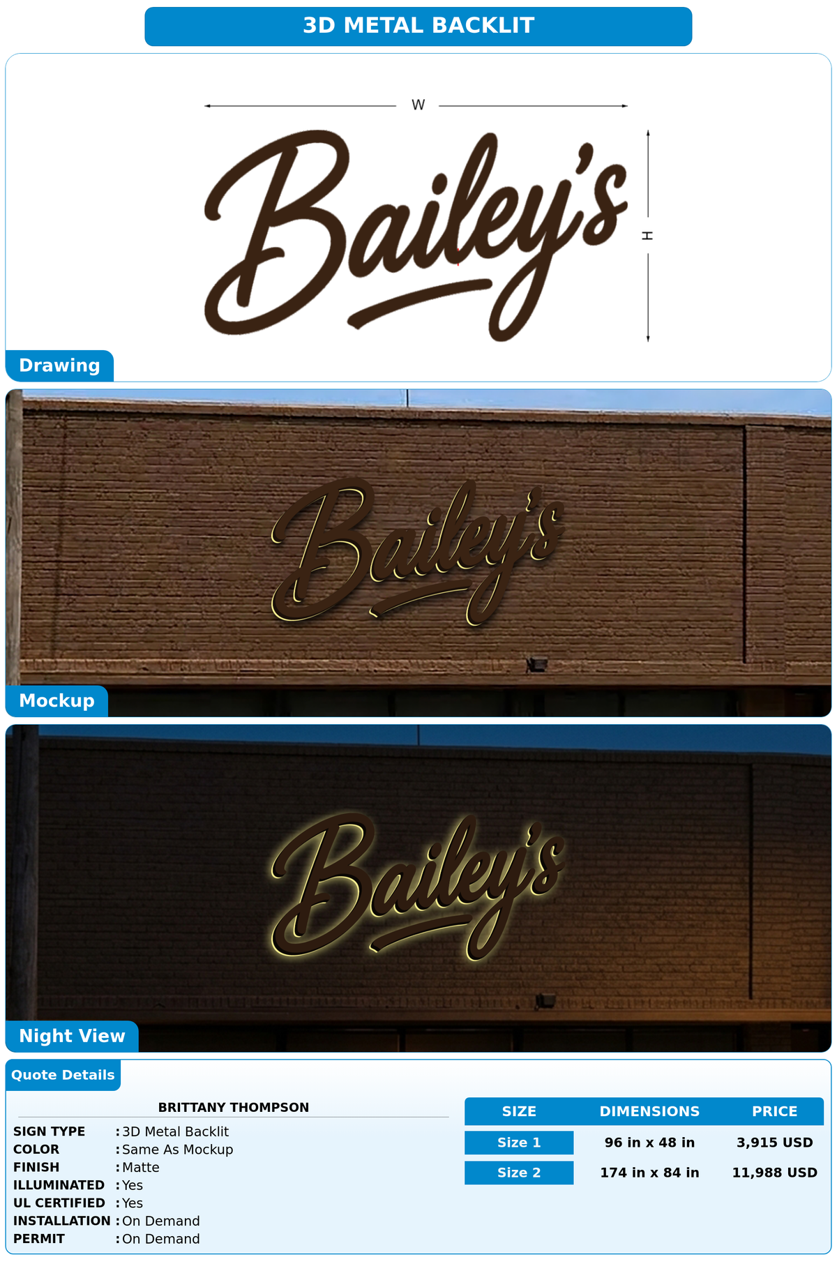 CUSTOM MOCKUP SIGN FOR Brittany Thompson