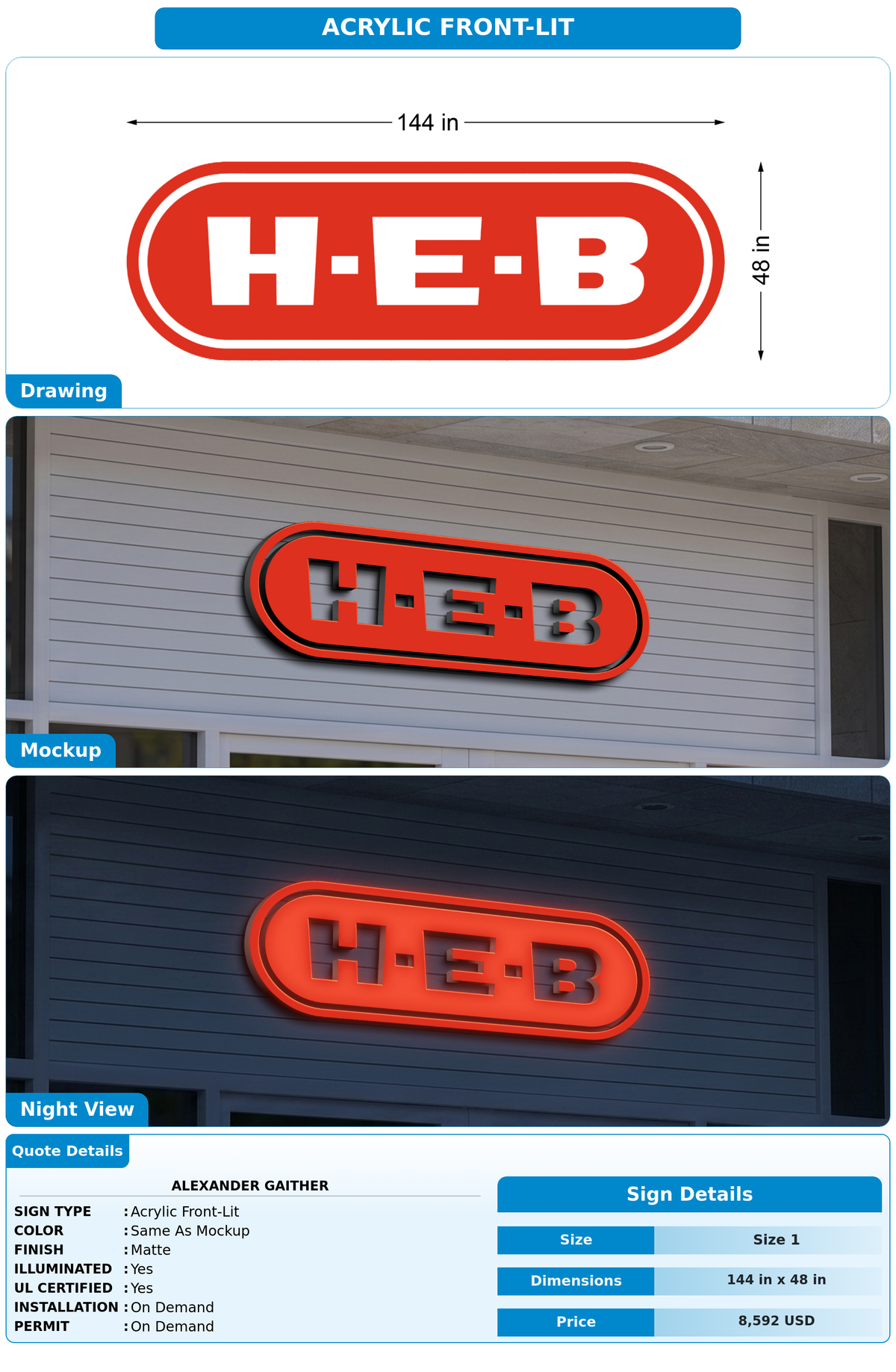 CUSTOM MOCKUP SIGN FOR Alexander Gaither